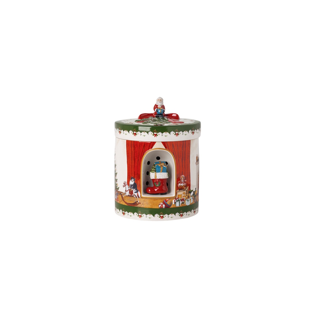 VILLEROY & BOCH Kinder Spieluhr "Dekofigur Paket "Santa bringt Geschenke" Christmas Toys ø 17 cm bunt", bunt, Porzellan, L:17cm, Spieluhren