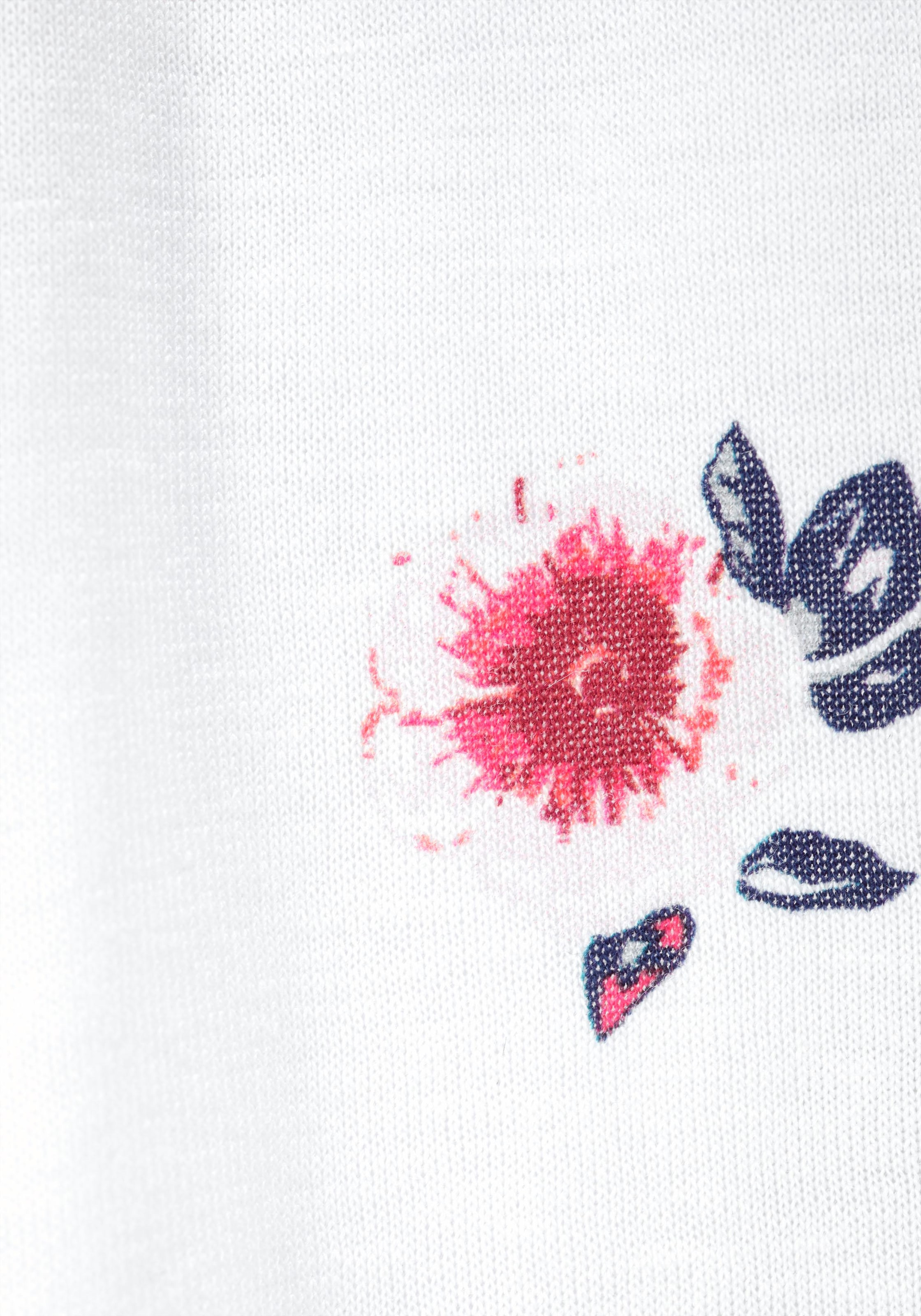 KIDSWORLD Carmenshirt »Viskose-Shirt«, weite Passform, mit Blumenmuster und Aufdruck, Carmenausschnitt