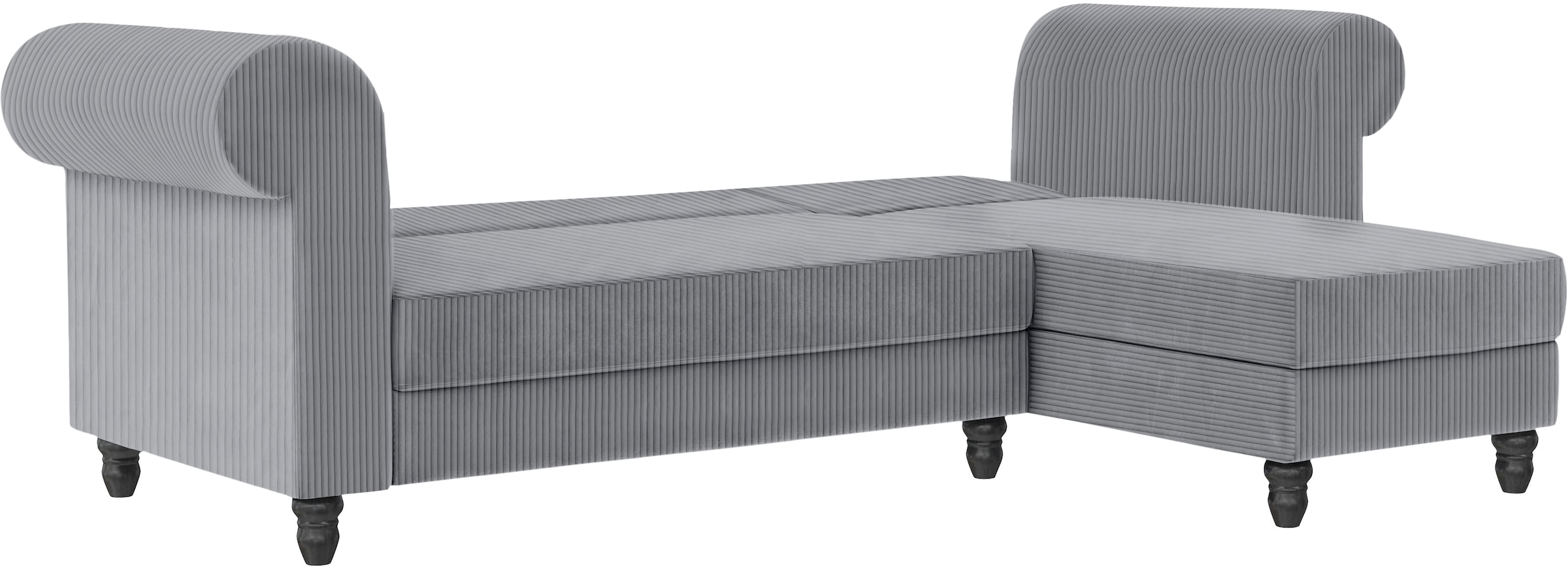 Dorel Home Ecksofa »Felix II, L-Form, Schlafsofa 241cm (Liegefl. 108/195 cm),«, verstellb. Rückenlehne, Recamiere wechselbar, Cord
