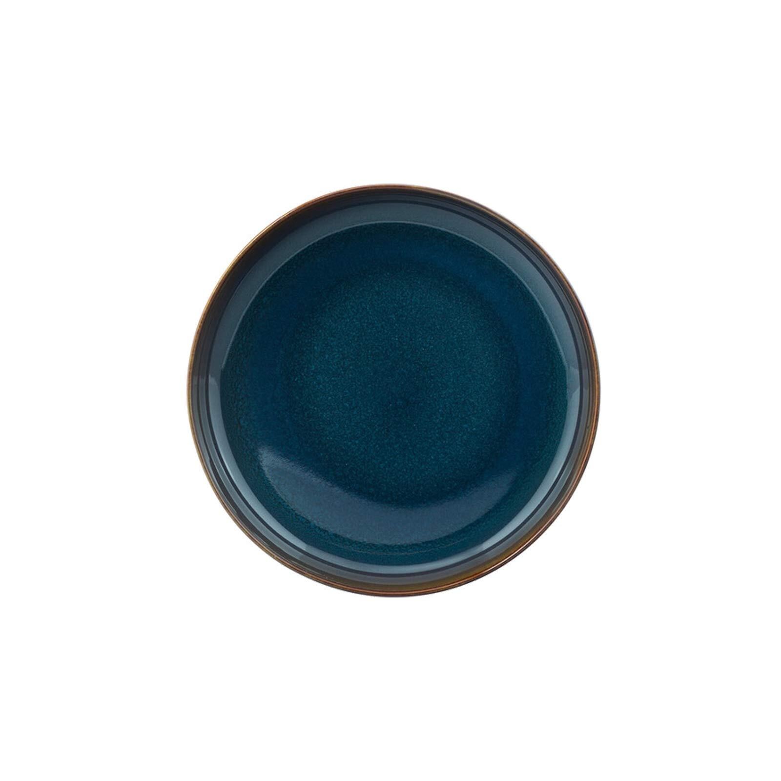 like. by Villeroy & Boch Geschirr-Set »Tafel-Set Crafted Denim 4er Set dunkelblau« Spülmaschinenfest, Mikrowellensicher