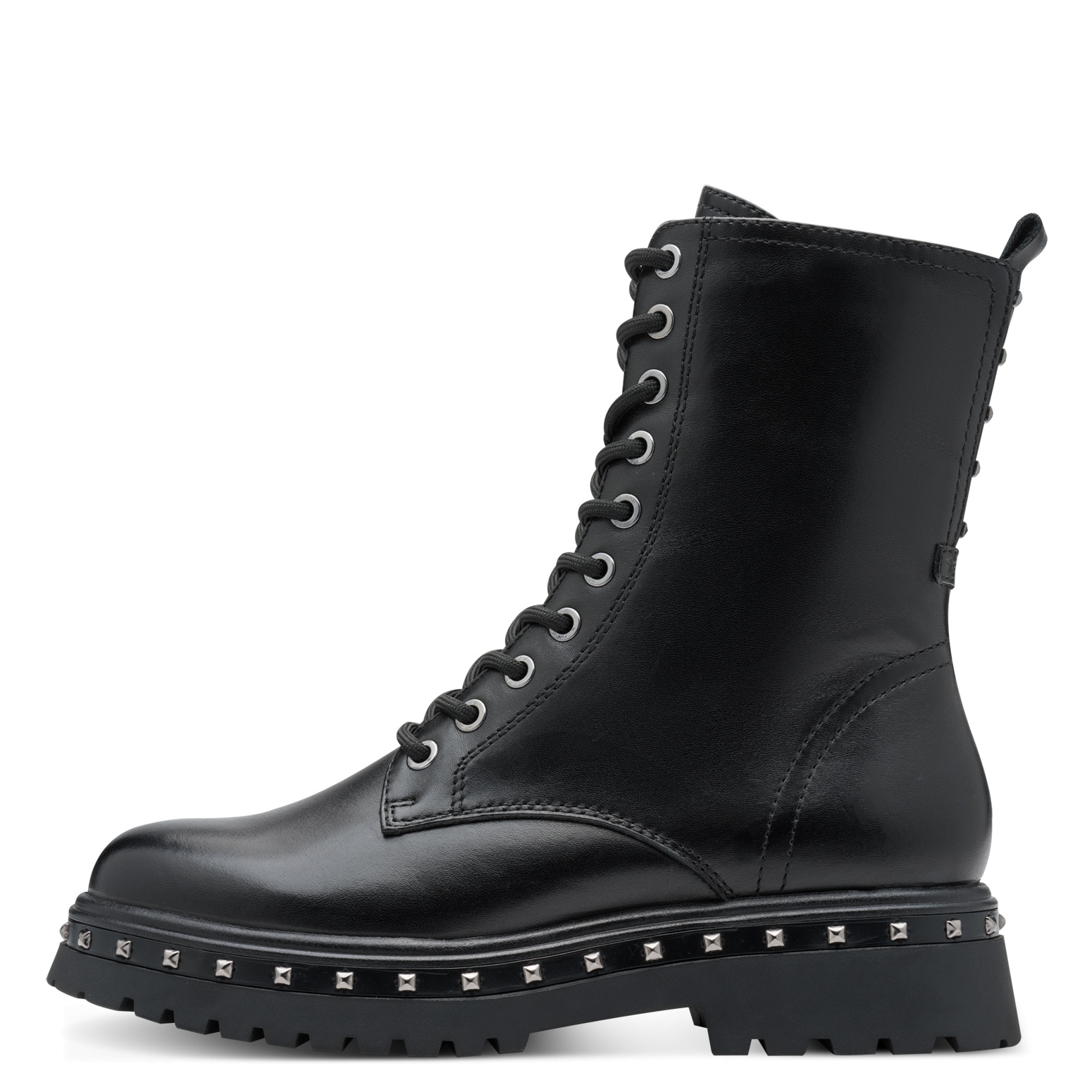 Tamaris Schnürboots, Blockabsatz, Plateau, Schnürstiefelette mit Nieten am Sohlenrand