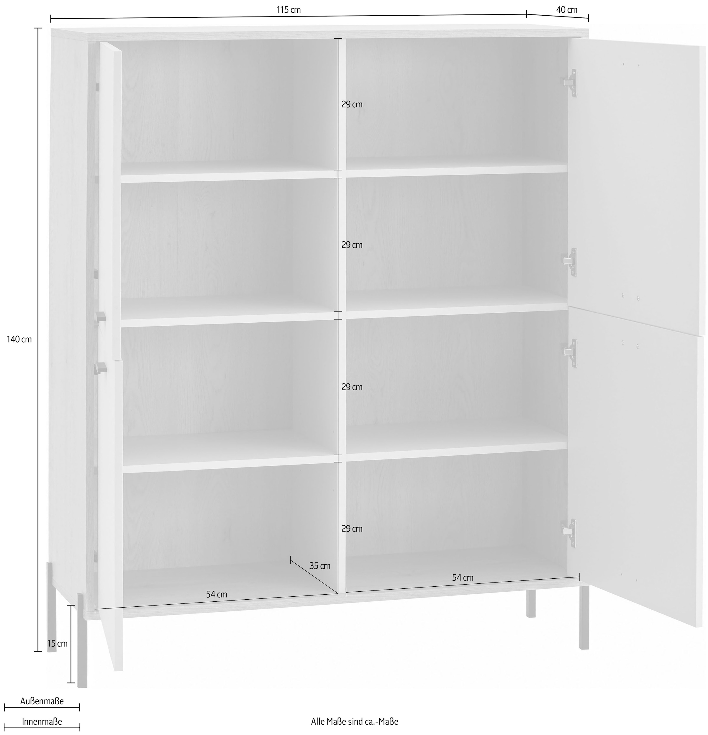 Home affaire Wohnwand »Fredericia, moderne Anbauwand, Komplettset in Kaschmir« Set, 3 Stk. tlg.