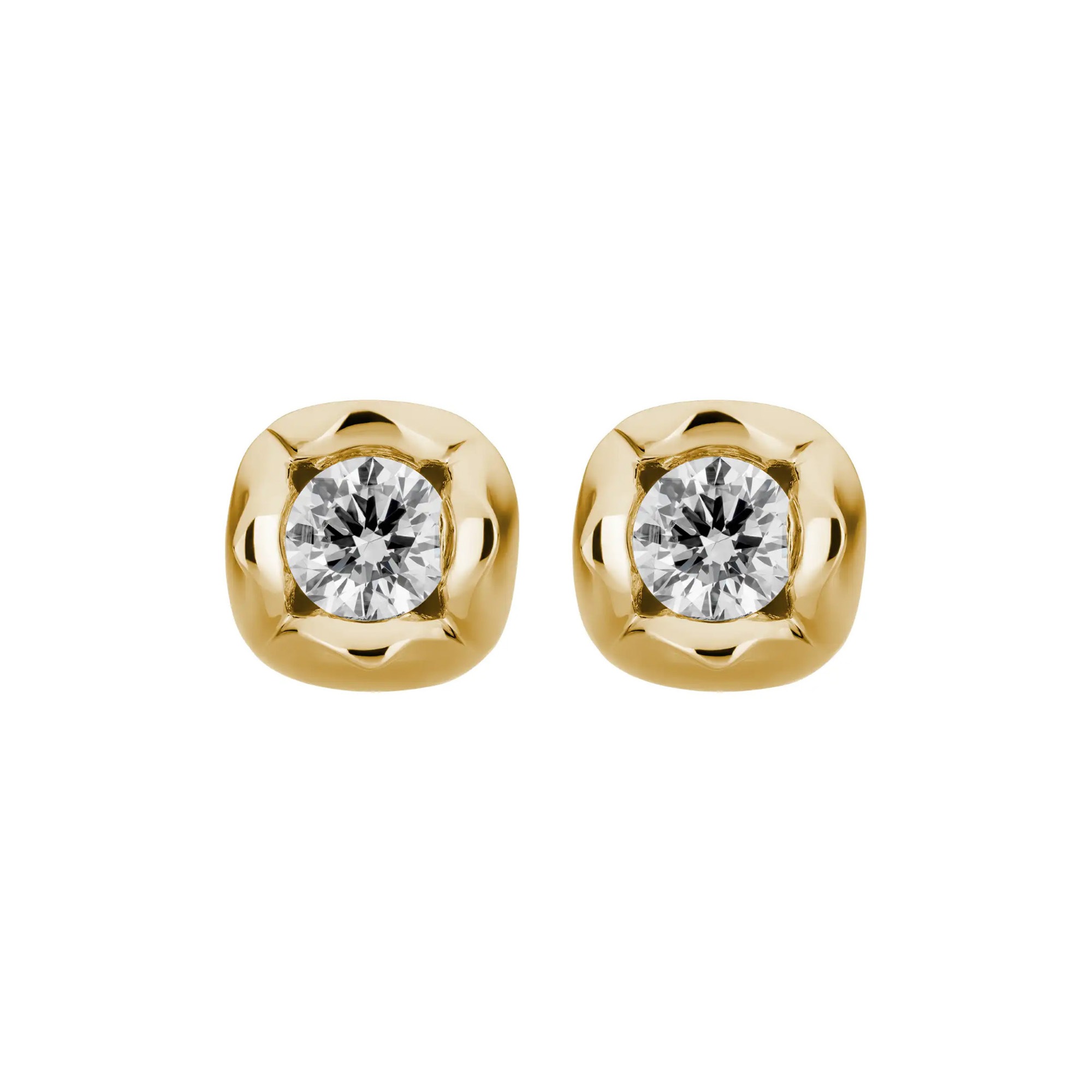 LYOMI Paar Ohrstecker »585/- Gelbgold Blüte 2 synth. Diam. 0,20ct.«