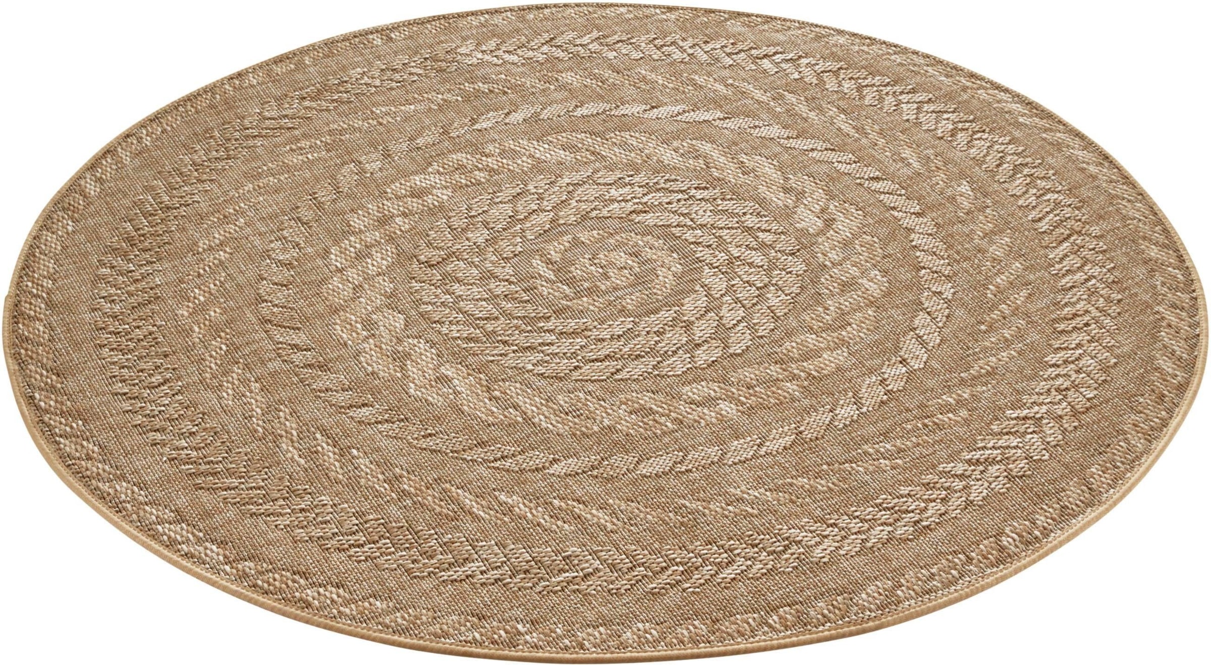 NORTHRUGS Teppich »Almendro«, rund, 6 mm Höhe, Sisal Optik, Robust, Pflegeleicht, Flachgewebe