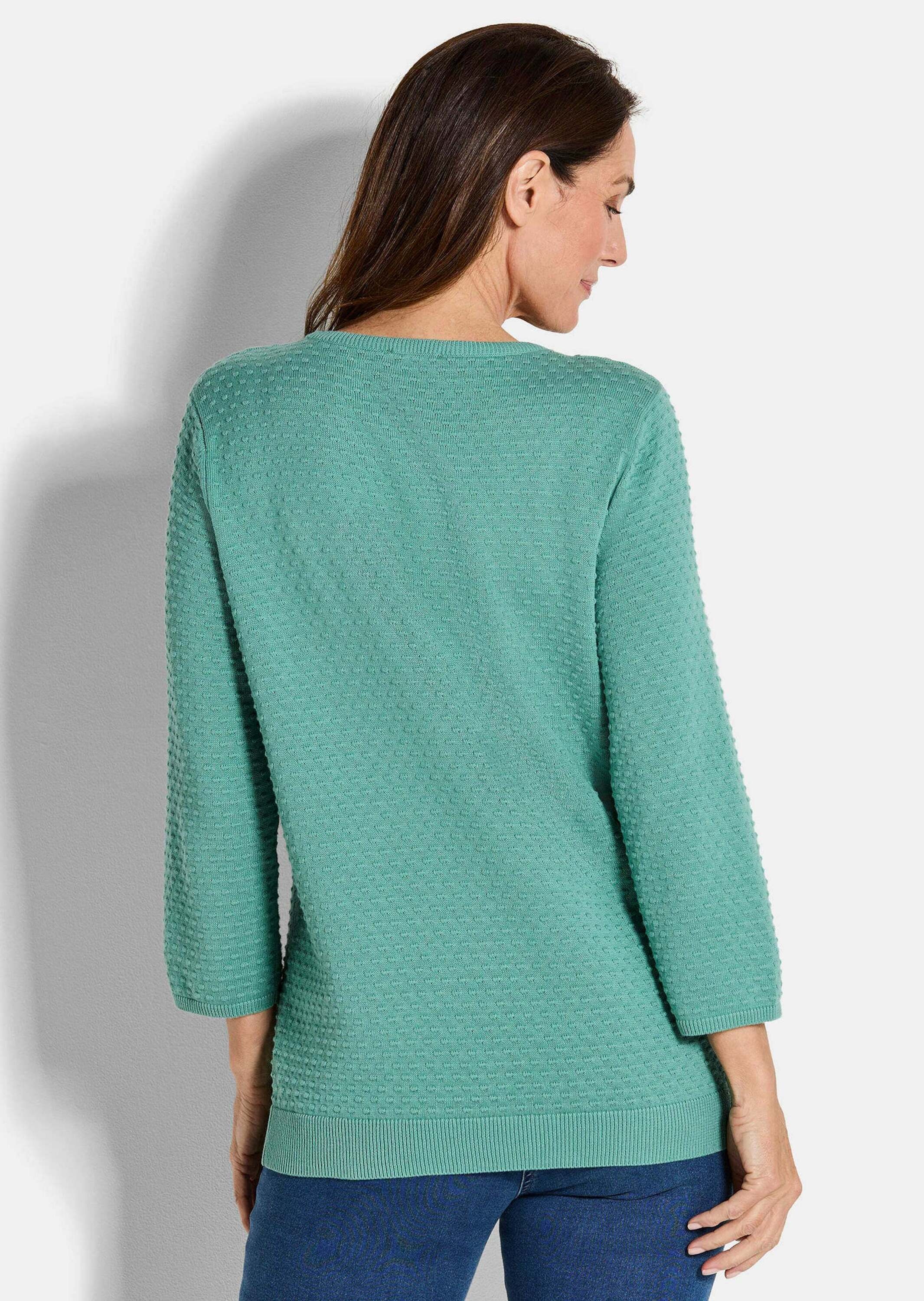 GOLDNER Rundhalspullover »Strickpullover mit Pünktchenmuster«