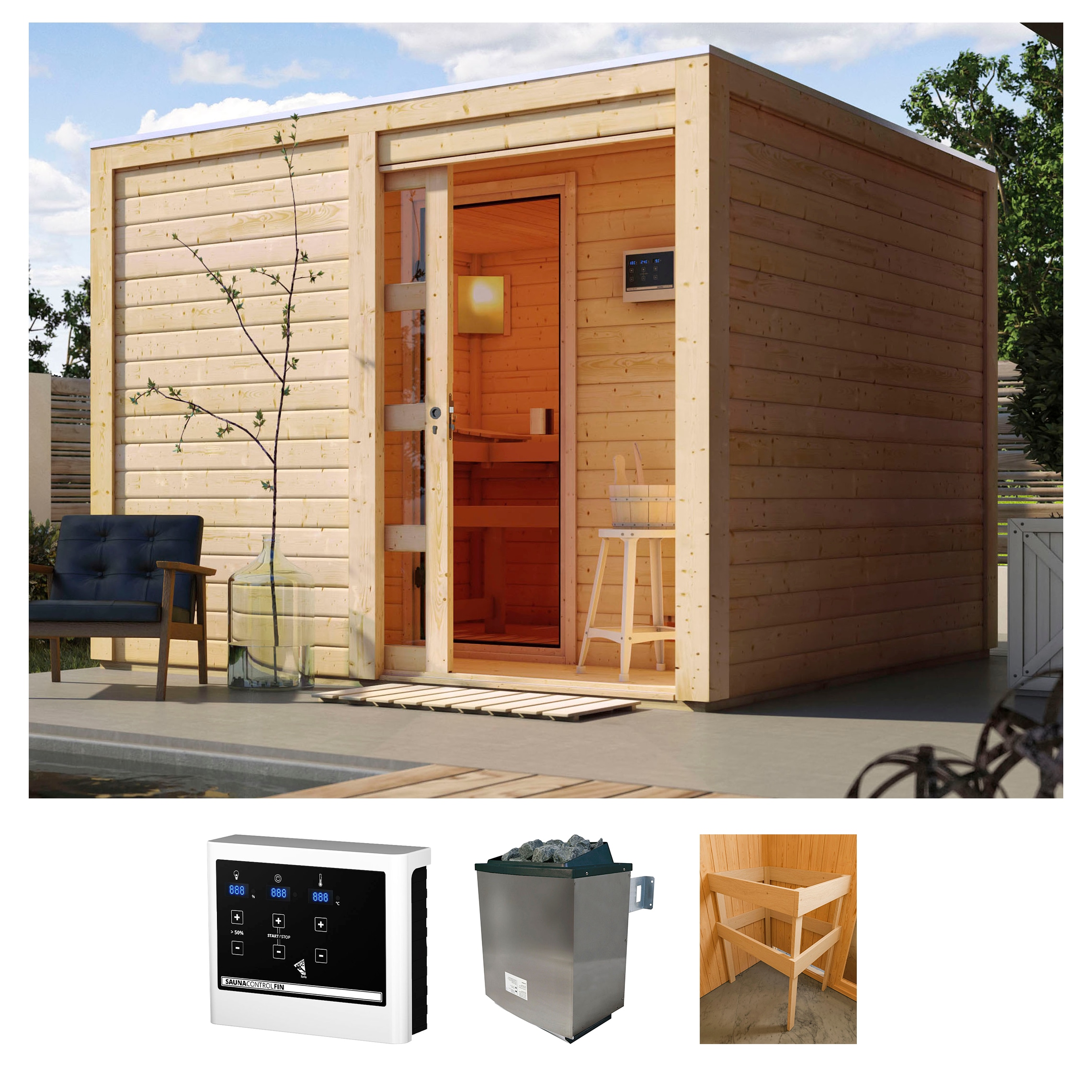 KONIFERA "Ruben" Set, Ofen 9 KW externe Strg easy