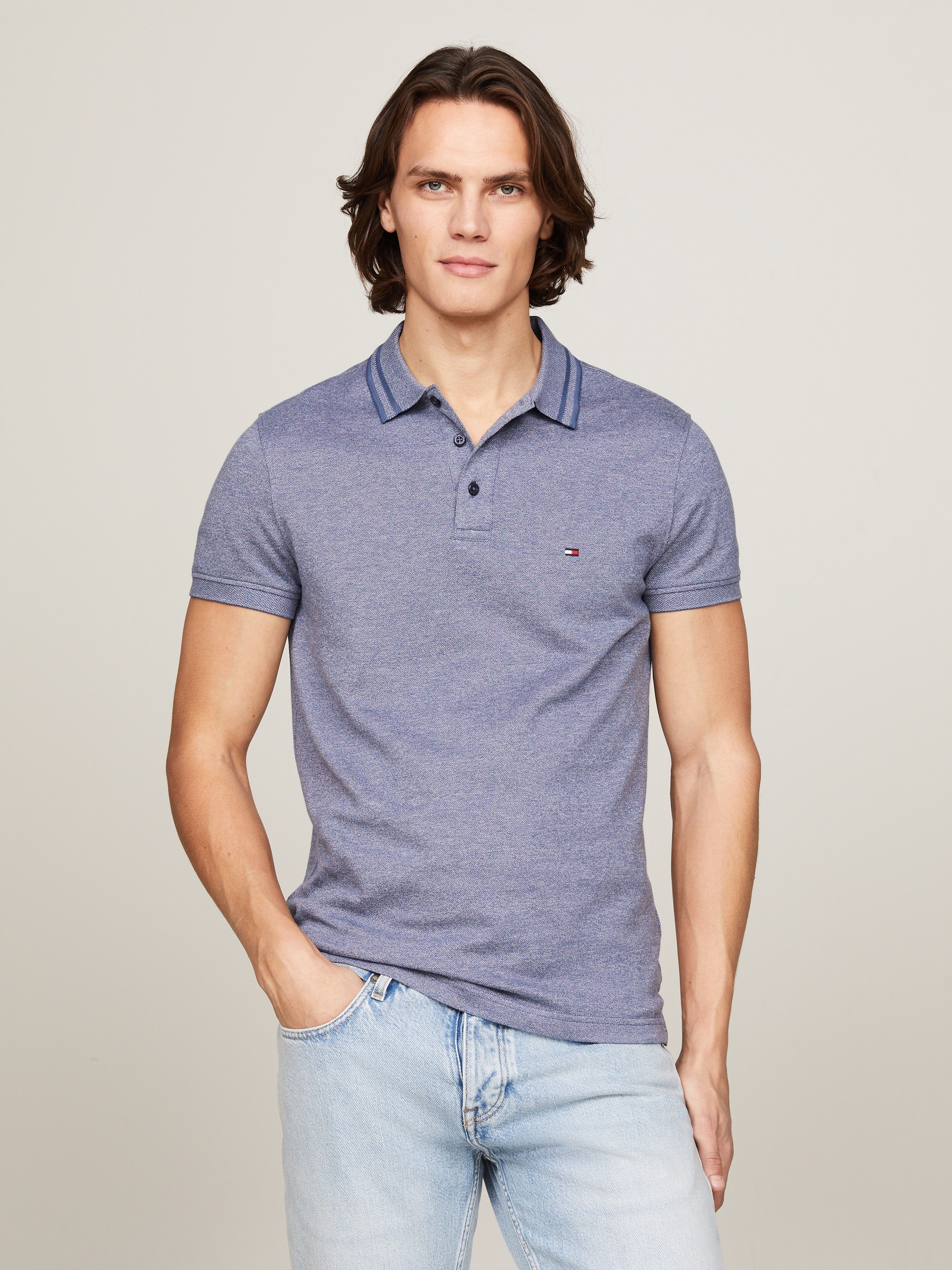 Tommy Hilfiger Poloshirt "PRETWIST MOULINE SLIM FIT POLO", mit melierter Op günstig online kaufen