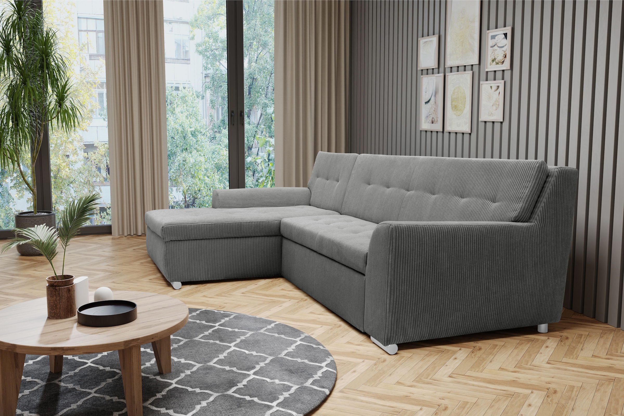 DOMO collection Ecksofa Treviso, wahlweise mit Bettfunktion, incl. Zierkiss günstig online kaufen