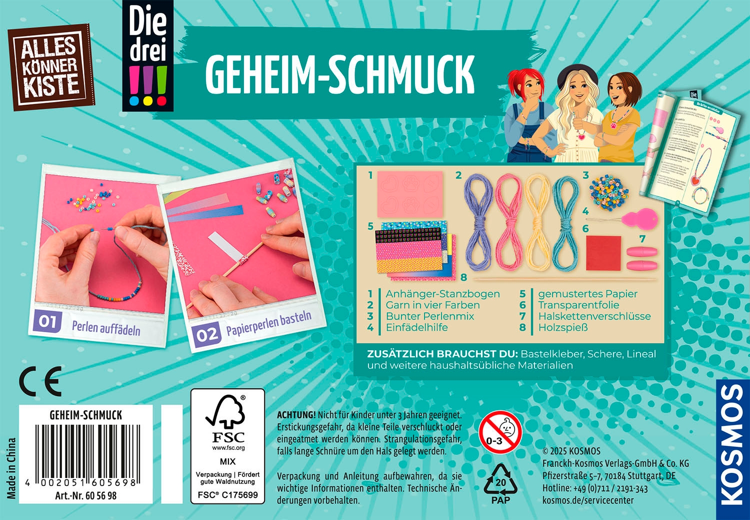 Kosmos Kreativset »AllesKönnerKiste - Die drei !!! Geheim-Schmuck«