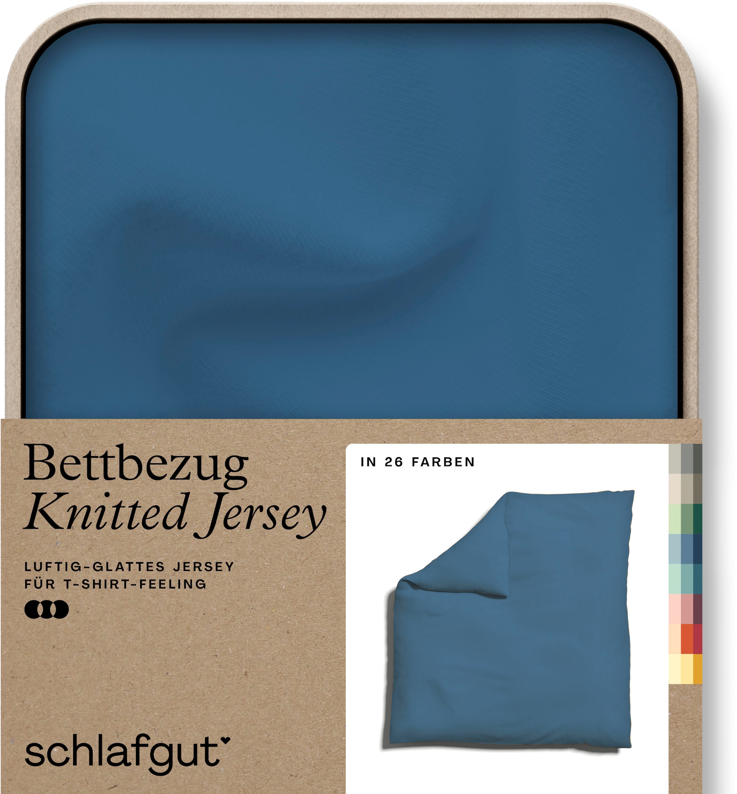 Schlafgut "Premium Bettbezug Knitted Jersey (1 St)" Ton-in-Ton Reißverschluss, Bio-Baumwolle mit Elasthan, Uni, OEKO Tex