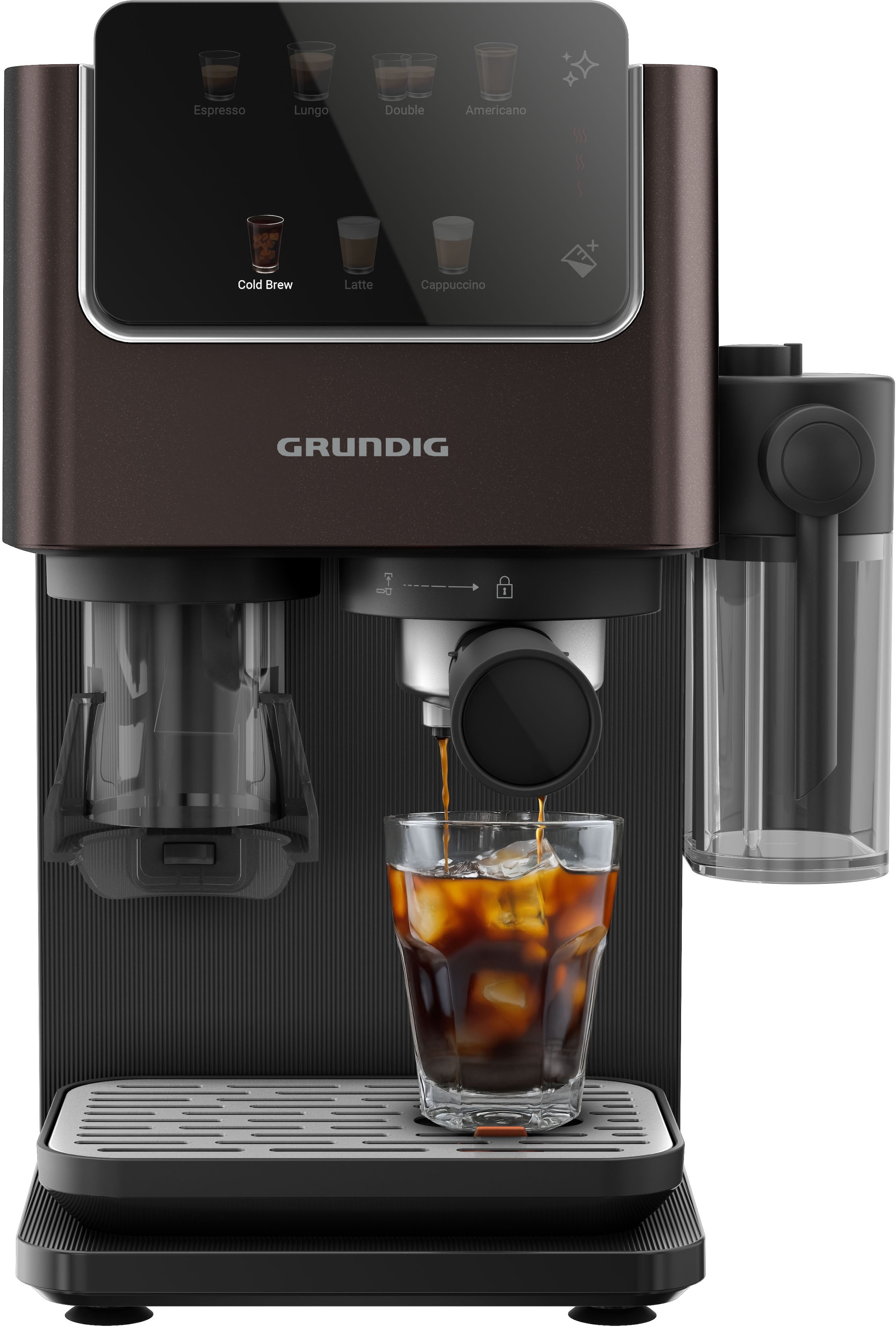 Grundig Siebträgermaschine »KSM 8530« 1688W Kaffeevollautomat mit 20 Bar, Touch & CreamyPro™