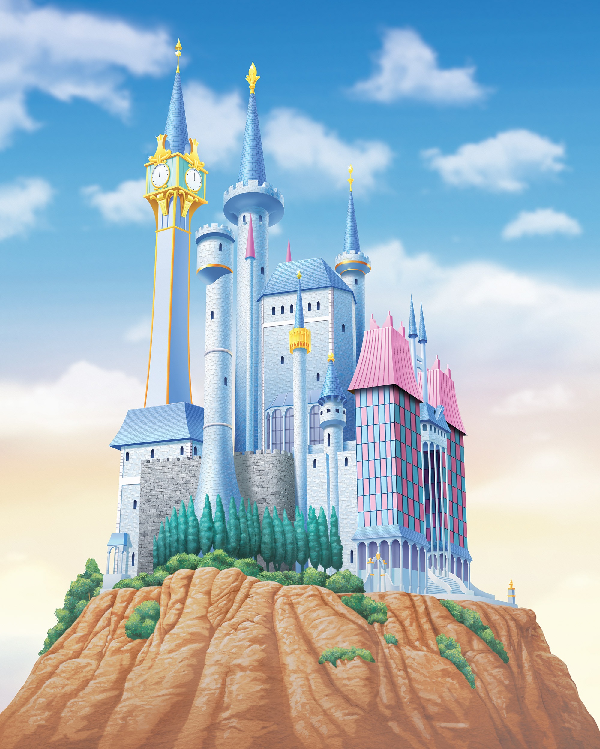 Komar Kindertapete »Disney Princess Cinderella Castle«, bedruckt