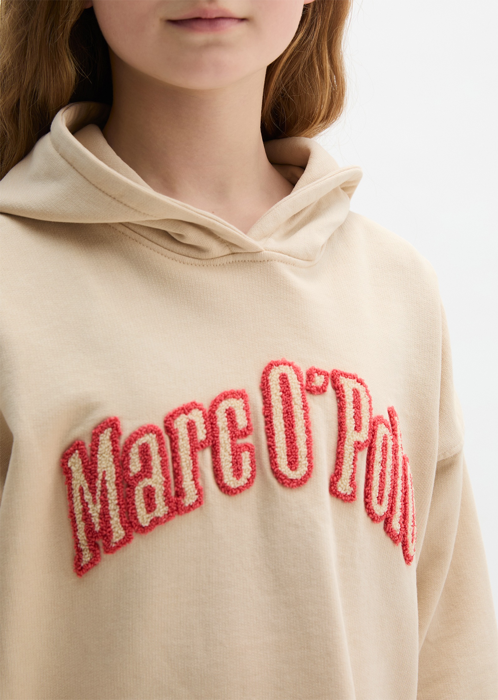 Marc O'Polo Kapuzensweatshirt , für Mädchen, verkürzte Länge mit Rollkante, lockere Passform
