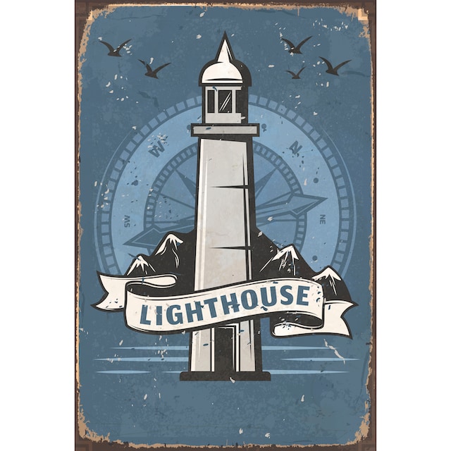 queence Metallbild »Lighthouse«, Leuchtturm, (1 St.), Stahlschilder kaufen  | BAUR