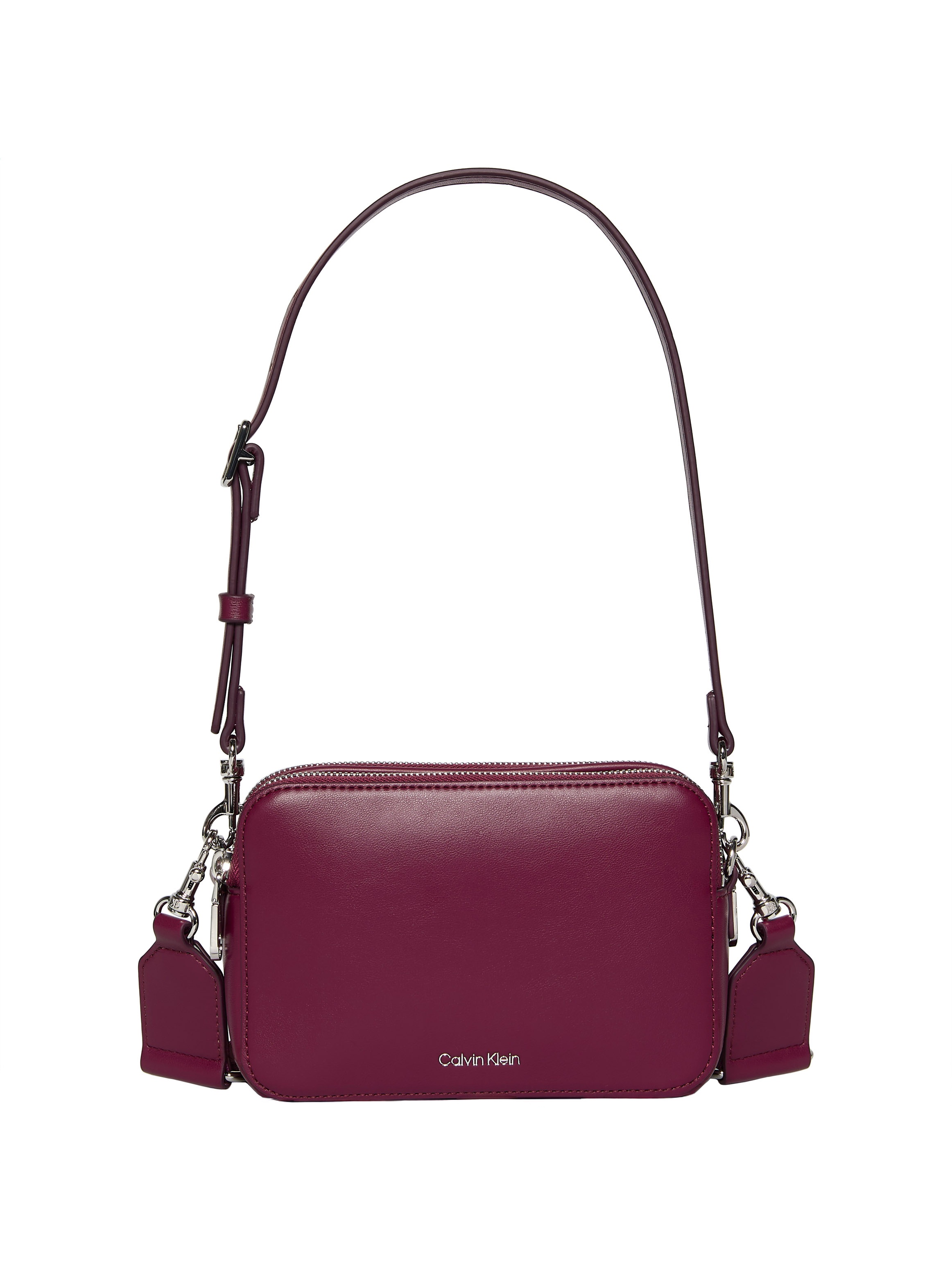 Calvin Klein Mini Bag »WEBBING DOUBLE STRAP CAMERA BAG« kleine Schultertasche, Umhängetasche, Abendtasche mit Henkel