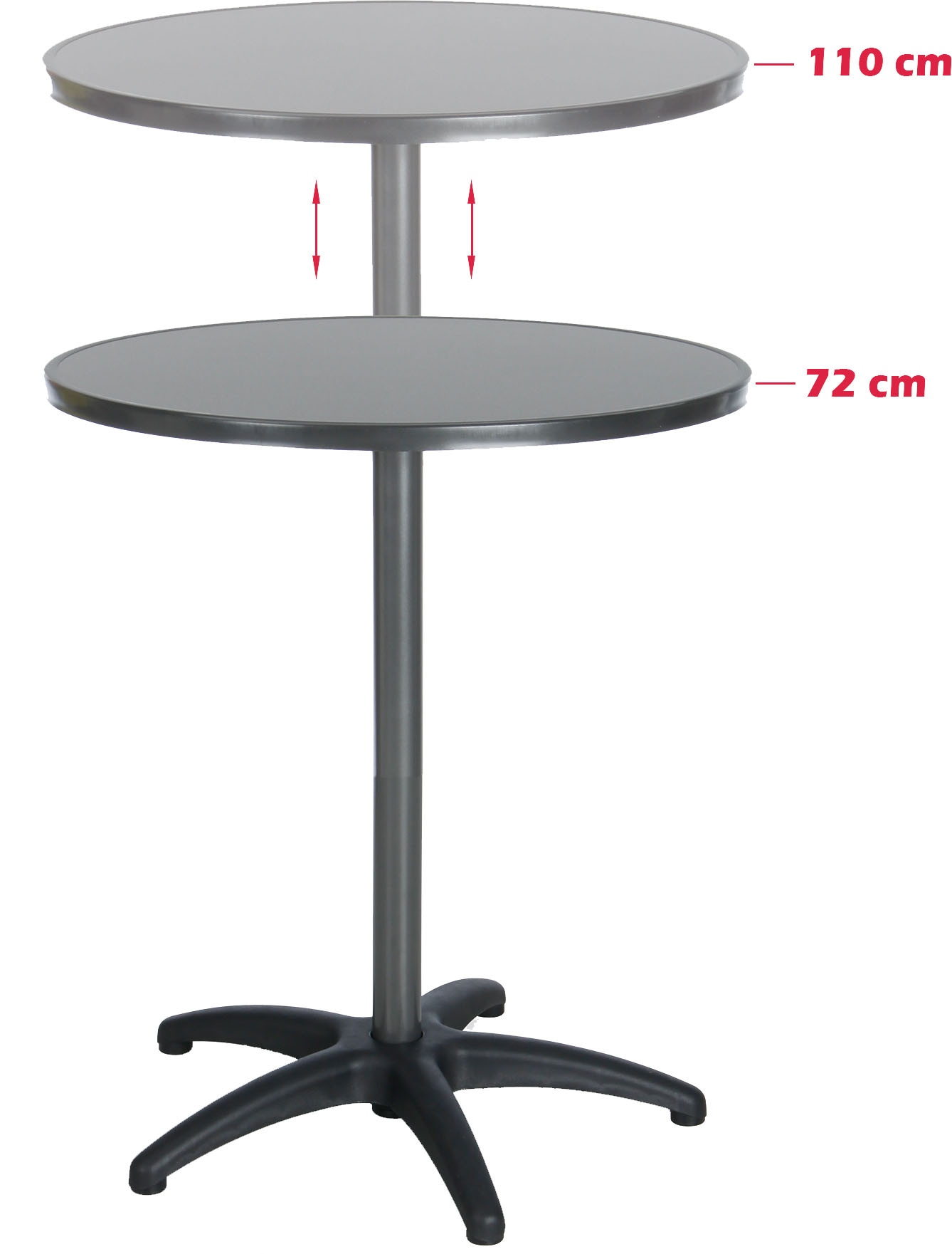 Best Stehtisch »Duo«, (Packung, 1 St.), rund, verstellbar 70 cm