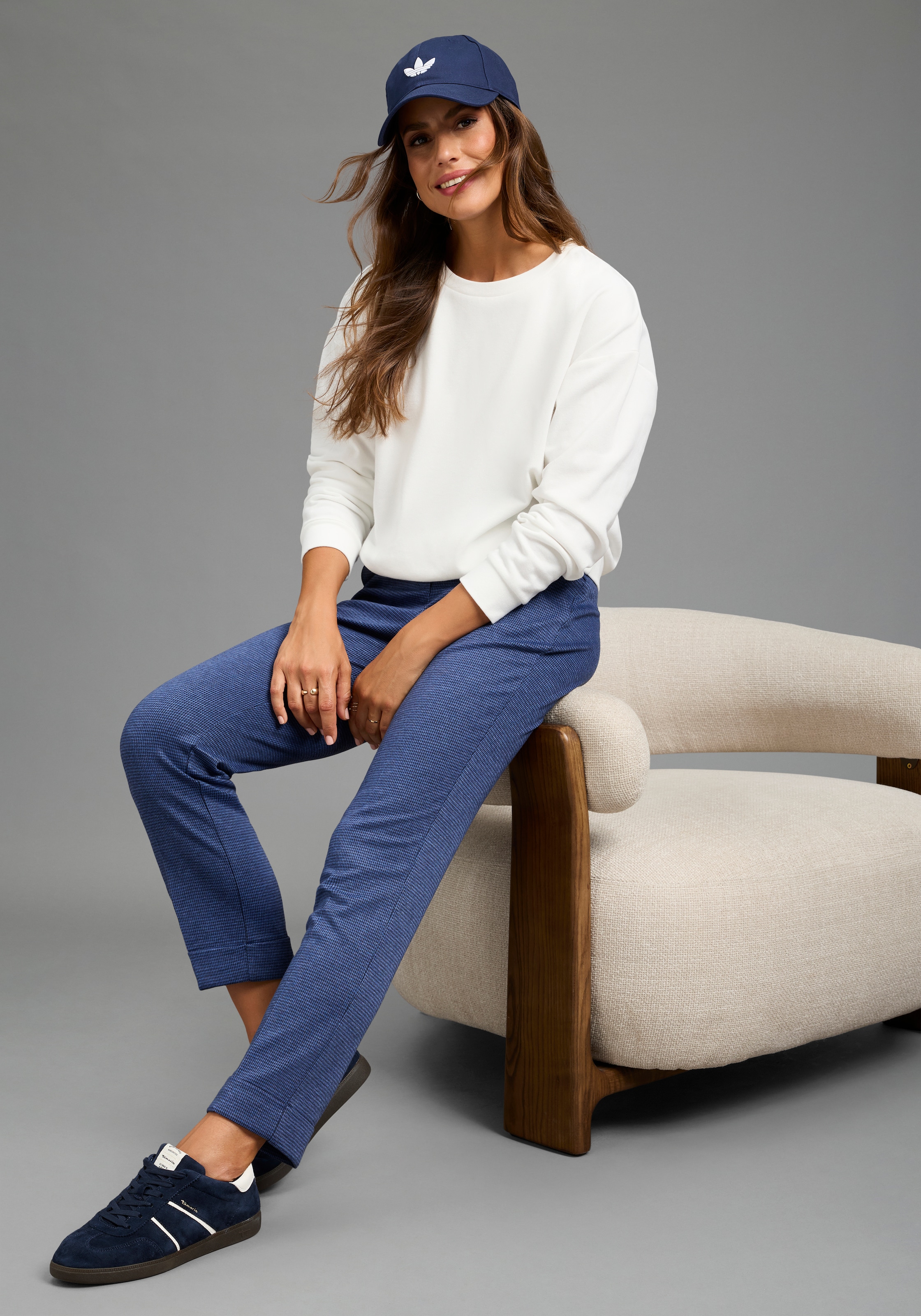 Laura Scott Stretch-Hose  gemusterte Optik, femininer Stil, elastisches Material