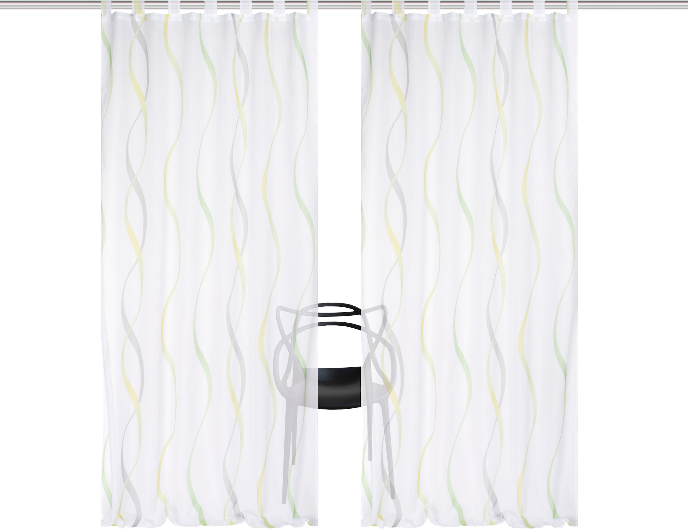 HOME WOHNIDEEN Vorhang »SCHLAUFENSCHAL«, (2 St.), 2er Pack Schlaufenschal bedruckt