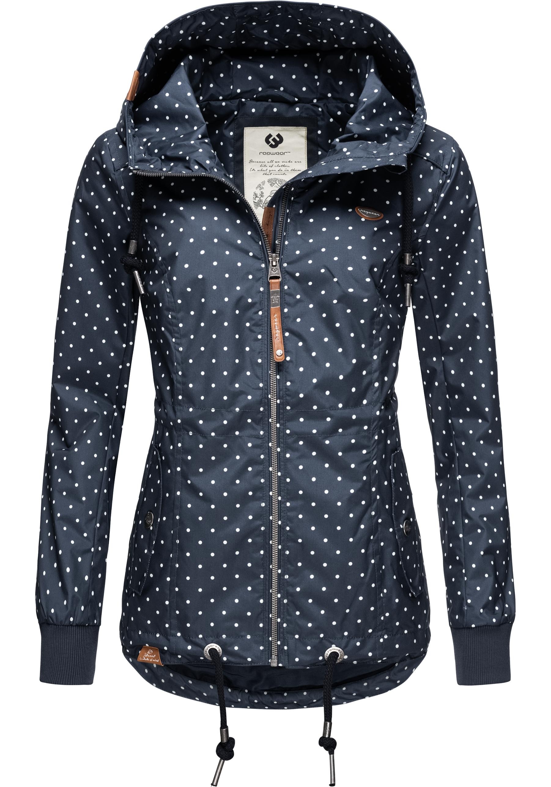 Ragwear Outdoorjacke "Danka Dots", mit Kapuze, stylische Übergangsjacke mit großer Kapuze