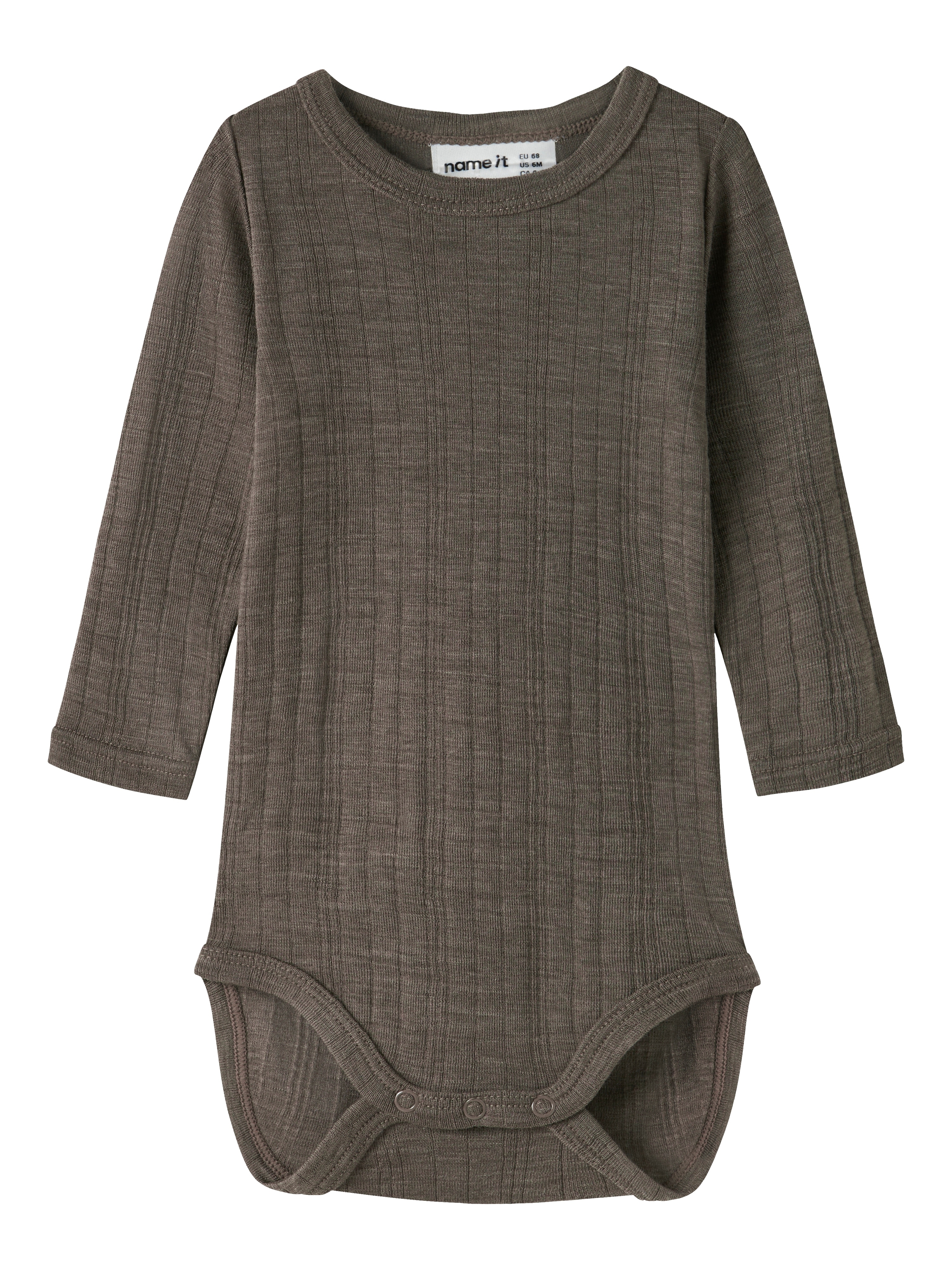 Name It Langarmbody "NBMWANG WOOL NEEDLE LS BODY SOLID NOOS" aus reiner Merinowolle