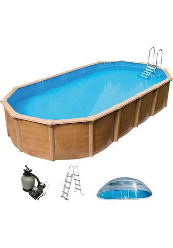 KWAD Schwimmbecken »Wood Timber Cabrio Dom«...