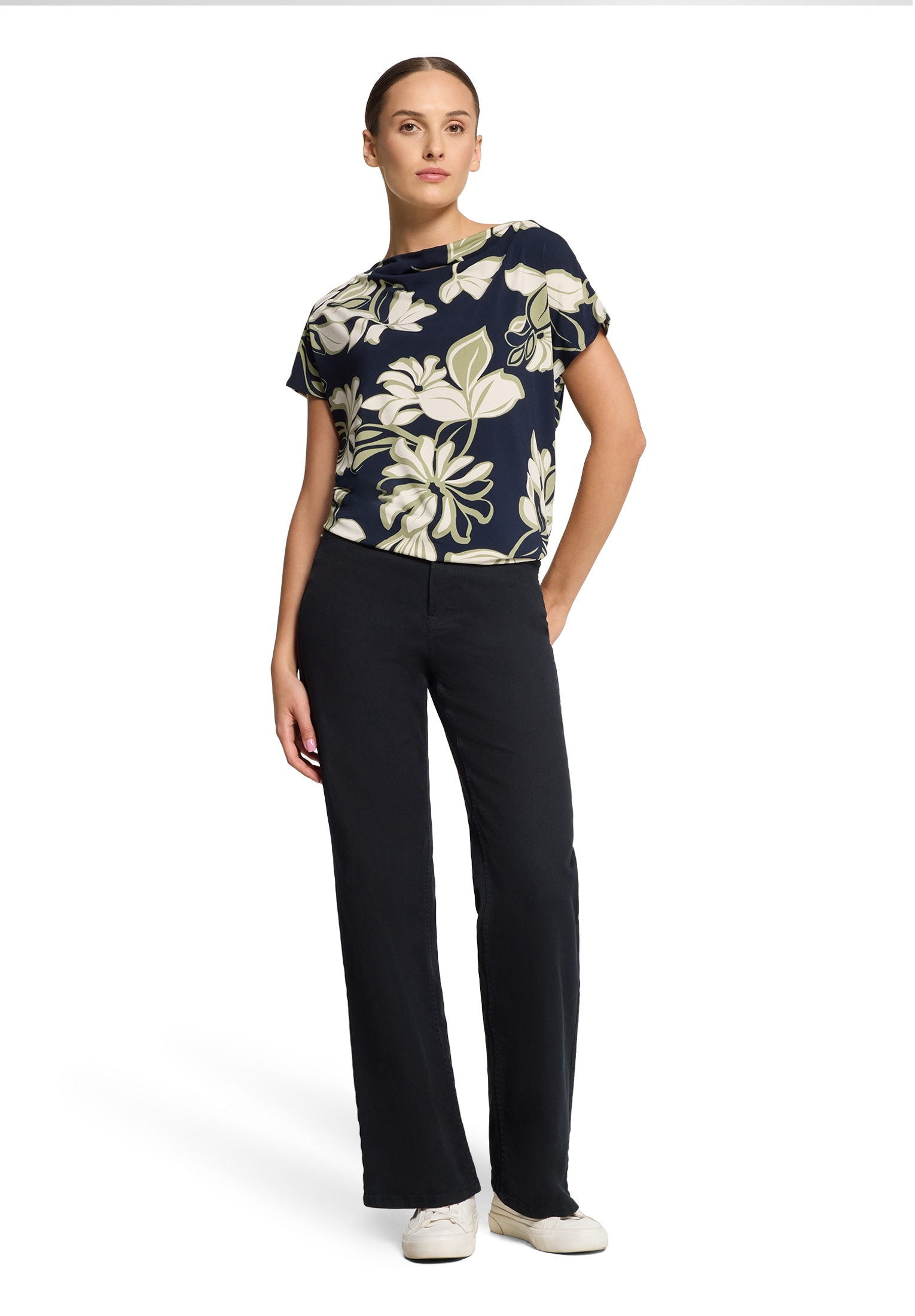 Betty Barclay Kurzarmshirt »Betty Barclay Damen Printshirt mit Wasserfallausschnitt«, (1 tlg.)