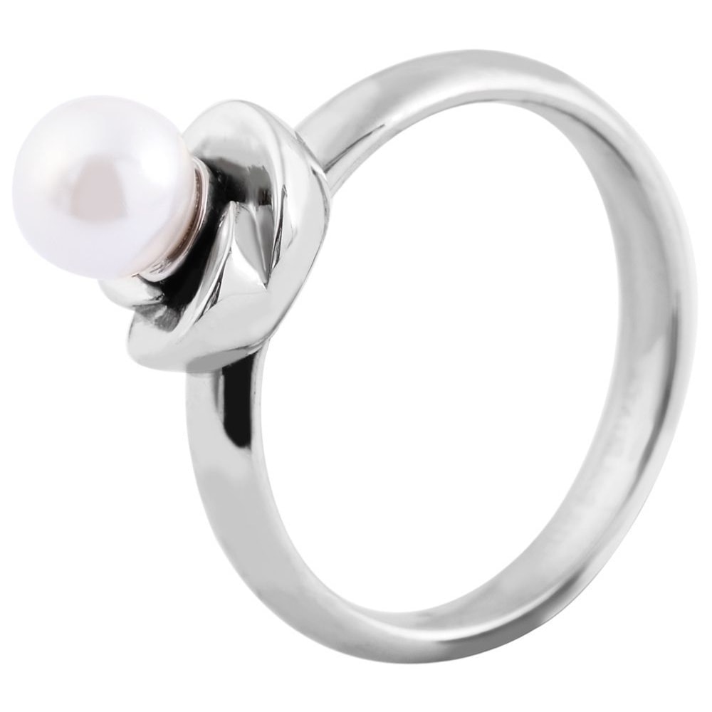 Fingerring ADELIA´S "Damen Ring aus Edelstahl mit Perle" Gr. 52, silber, Fingerringe, Damen, 52, Edelstahl, Fingerring
