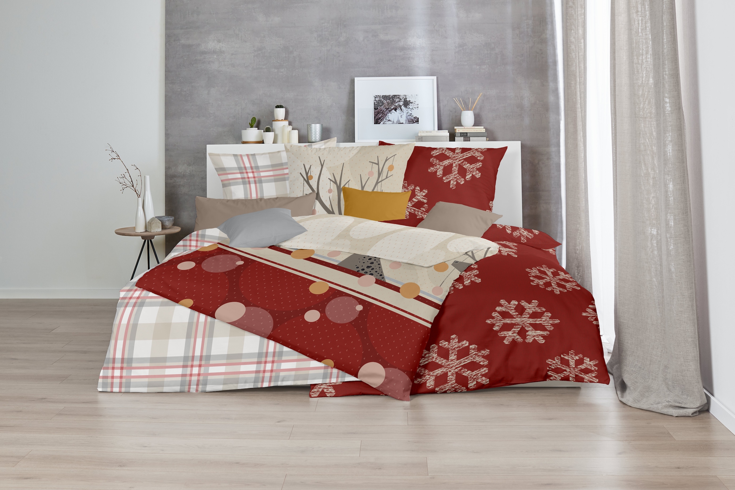 Primera Bettwäsche »Feinbiber-Bettwäsche Rudolph« 2 Stk. tlg. mit niedlichem Rentier-Motiv