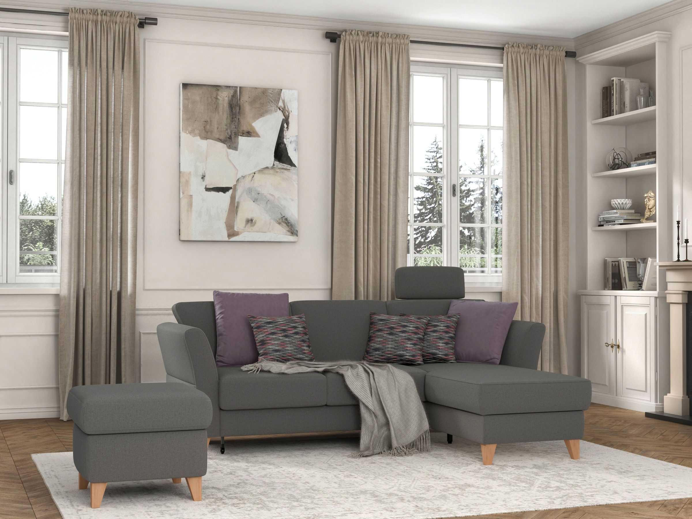 sit&more Ecksofa "Visby L-Form", Wahlweise mit Bettfunktion und Bettkasten, günstig online kaufen