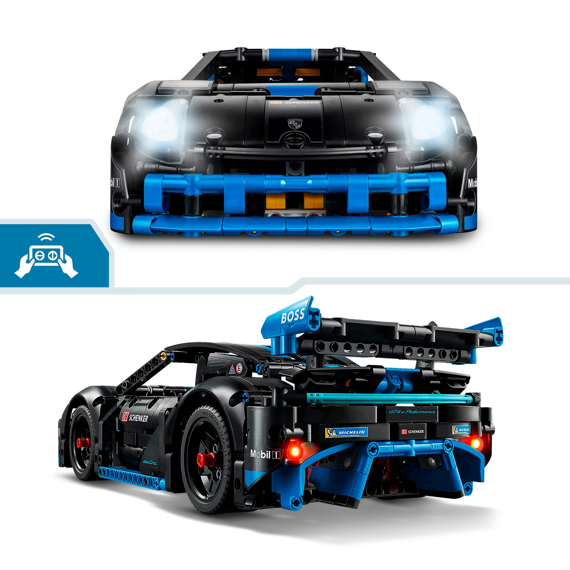 LEGO® Konstruktionsspielsteine »Porsche GT4 e-Performance Rennwagen (42176), LEGO Technic«, (834 St.), Made in Europe