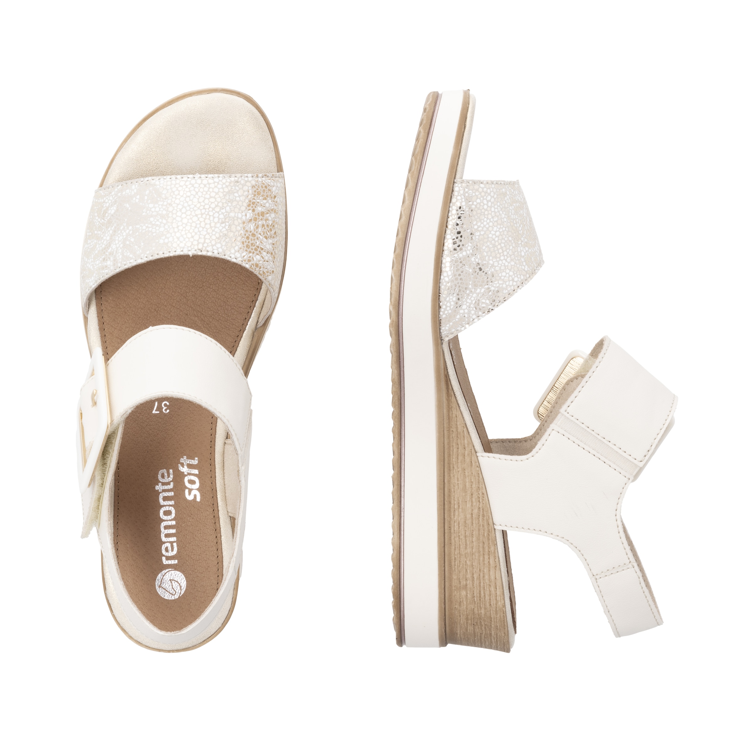 Remonte Sandalette »ELLE-Collection«, Sommerschuh, Sandale, Bequemschuh mit Klett unter der Zierschnalle