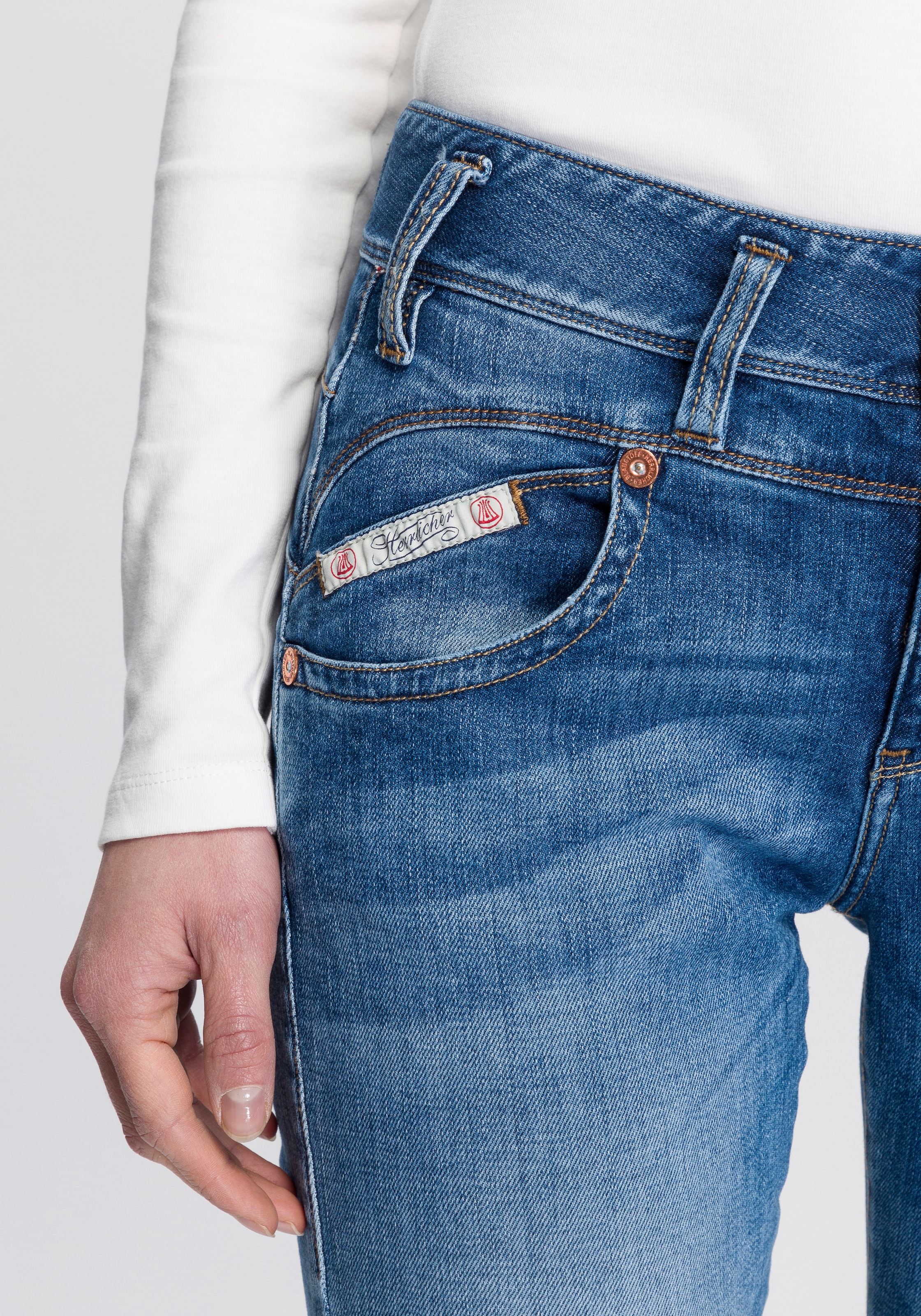 dank BAUR Herrlicher Technology | kaufen umweltfreundlich ORGANIC«, »PEARL Slim-fit-Jeans Kitotex SLIM online