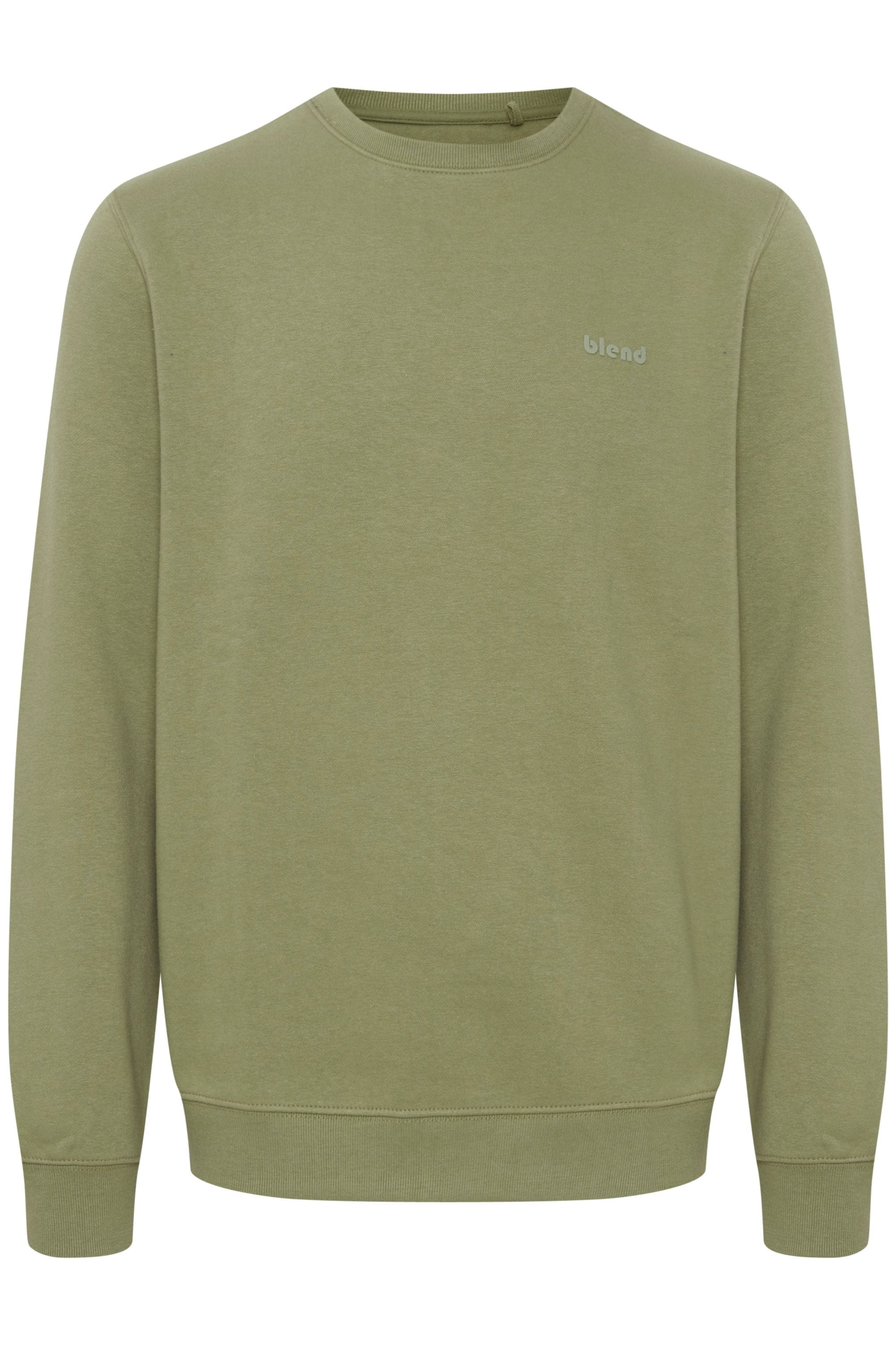Rundhalspullover BLEND "BHDownton", Herren, Gr. XXL, oil grün, Sweatware, 50% Baumwolle, 50% Polyester, unifarben, regular fit normal, Rundhals, Pullover Rundhalspullover, Klassisches Sweatshirt mit Rundhalsausschnitt