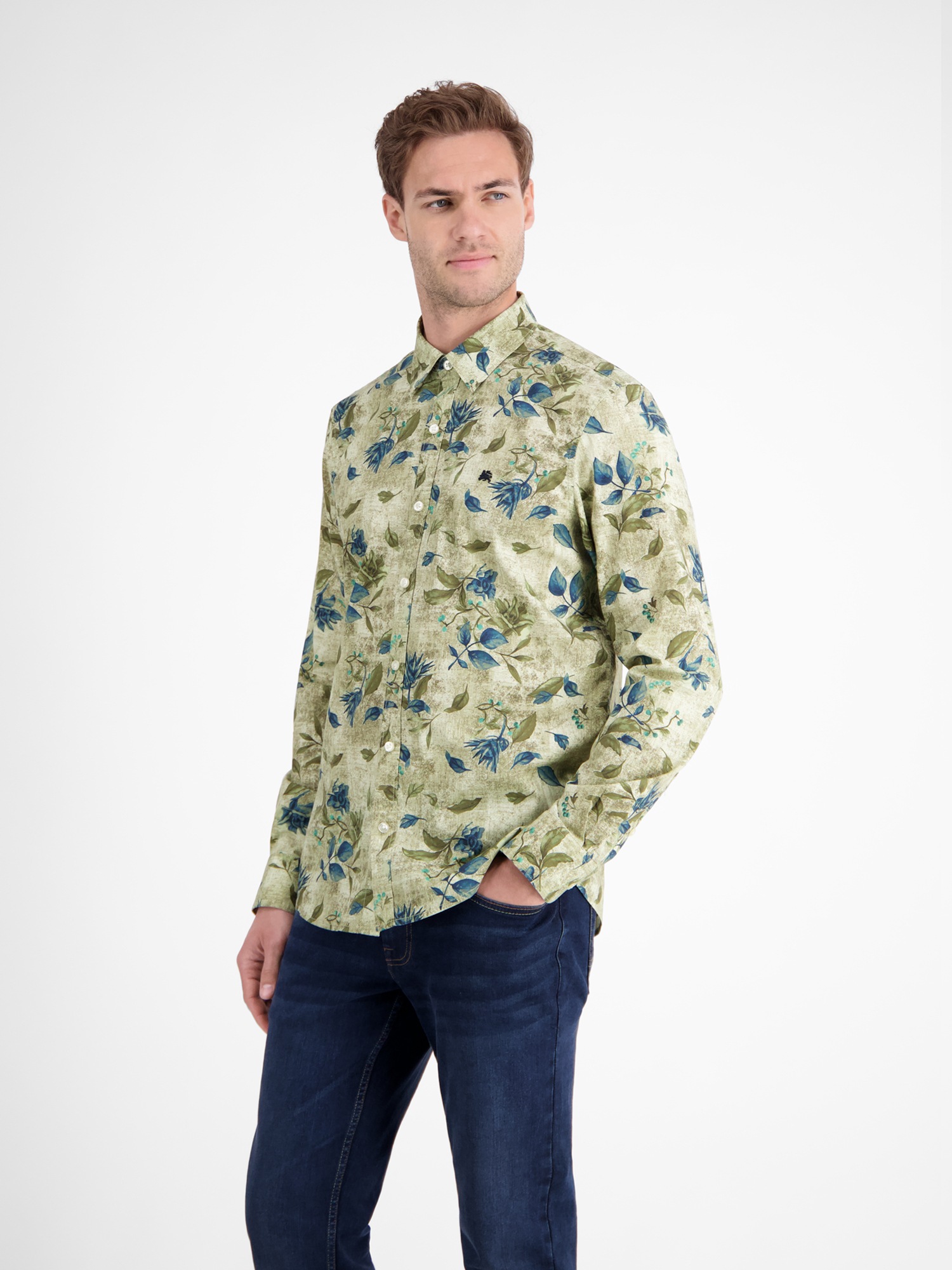 LERROS Langarmhemd »LERROS Herrenhemd in ausdrucksstarkem Design«