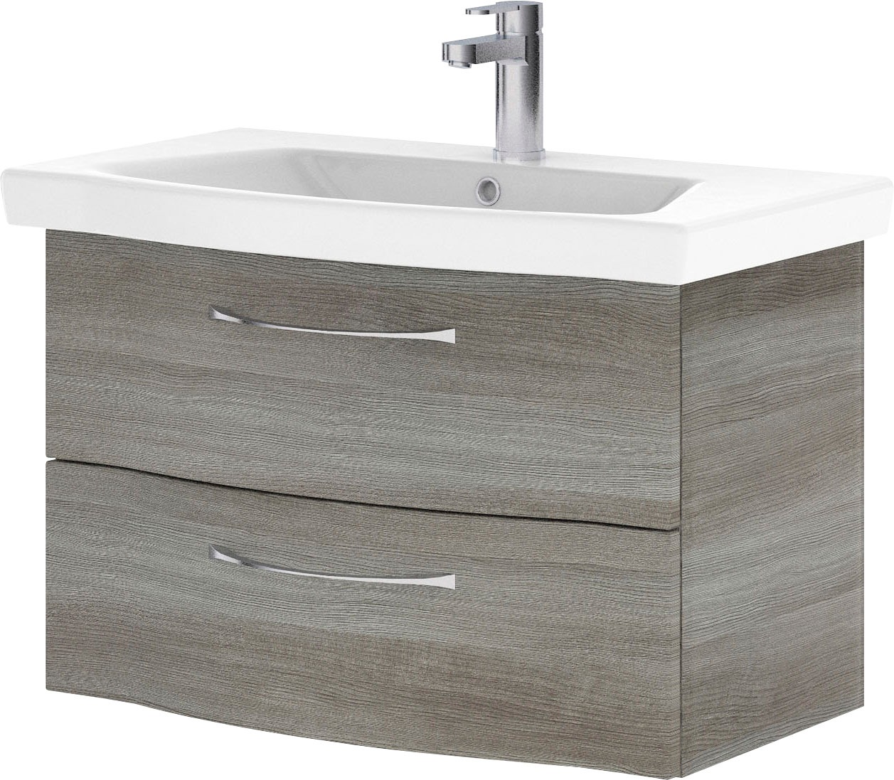 Saphir Badmöbel-Set »6005 Sprint Keramik-Waschtisch, 82 cm breit«, (1 St.), Waschplatz inkl. Türdämpfer, 2 Schubladen, Waschtisch