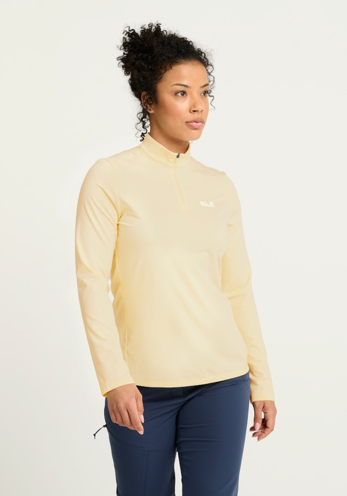Jack Wolfskin Stehkragenpullover "TRAIL HZ W" Funktions-Langarmshirt, schnelltrocknend, atmungsaktiv