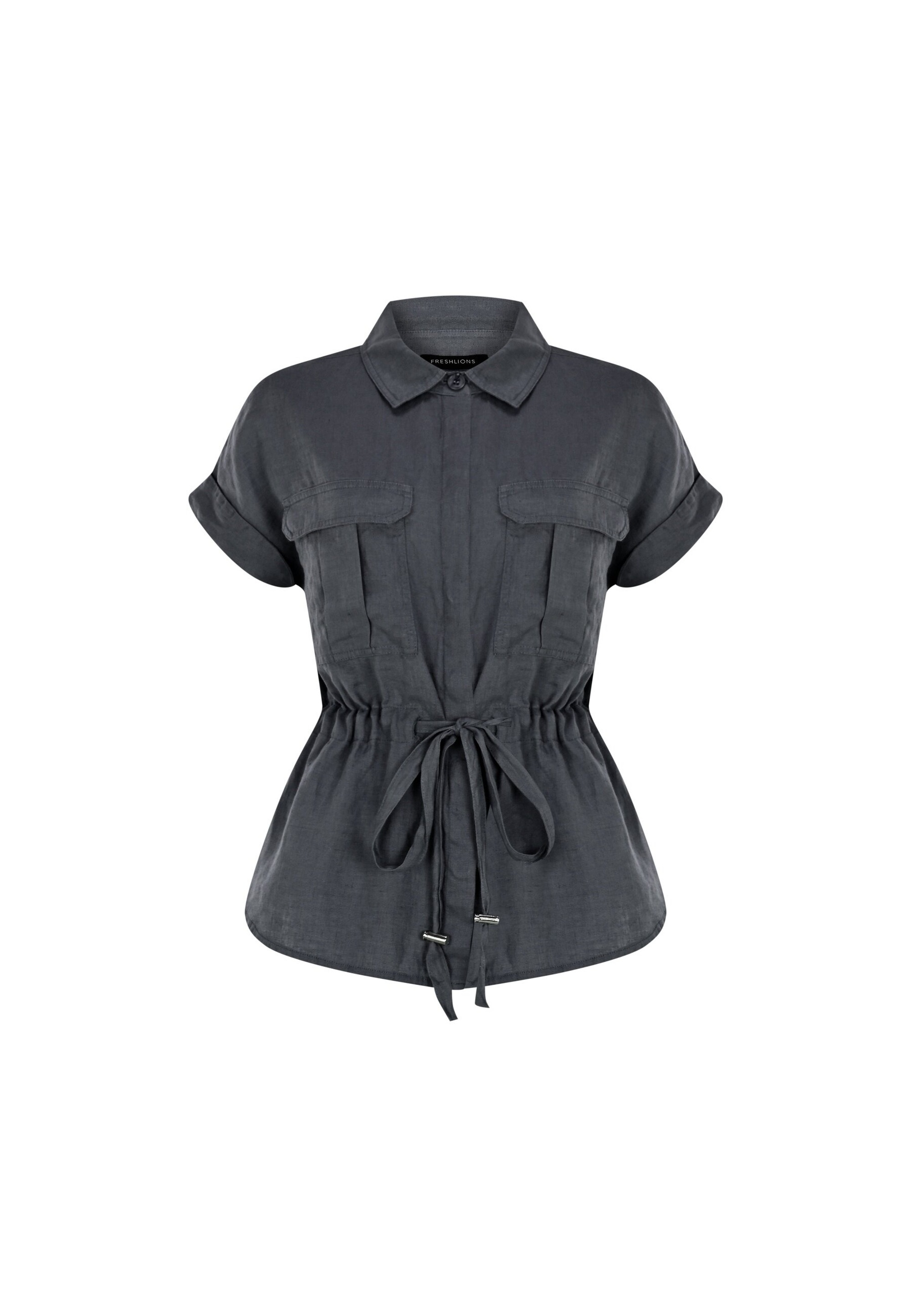 Thumbnail - freshlions Klassische Bluse "Zoey" 1 mit Bindeband in der Taille