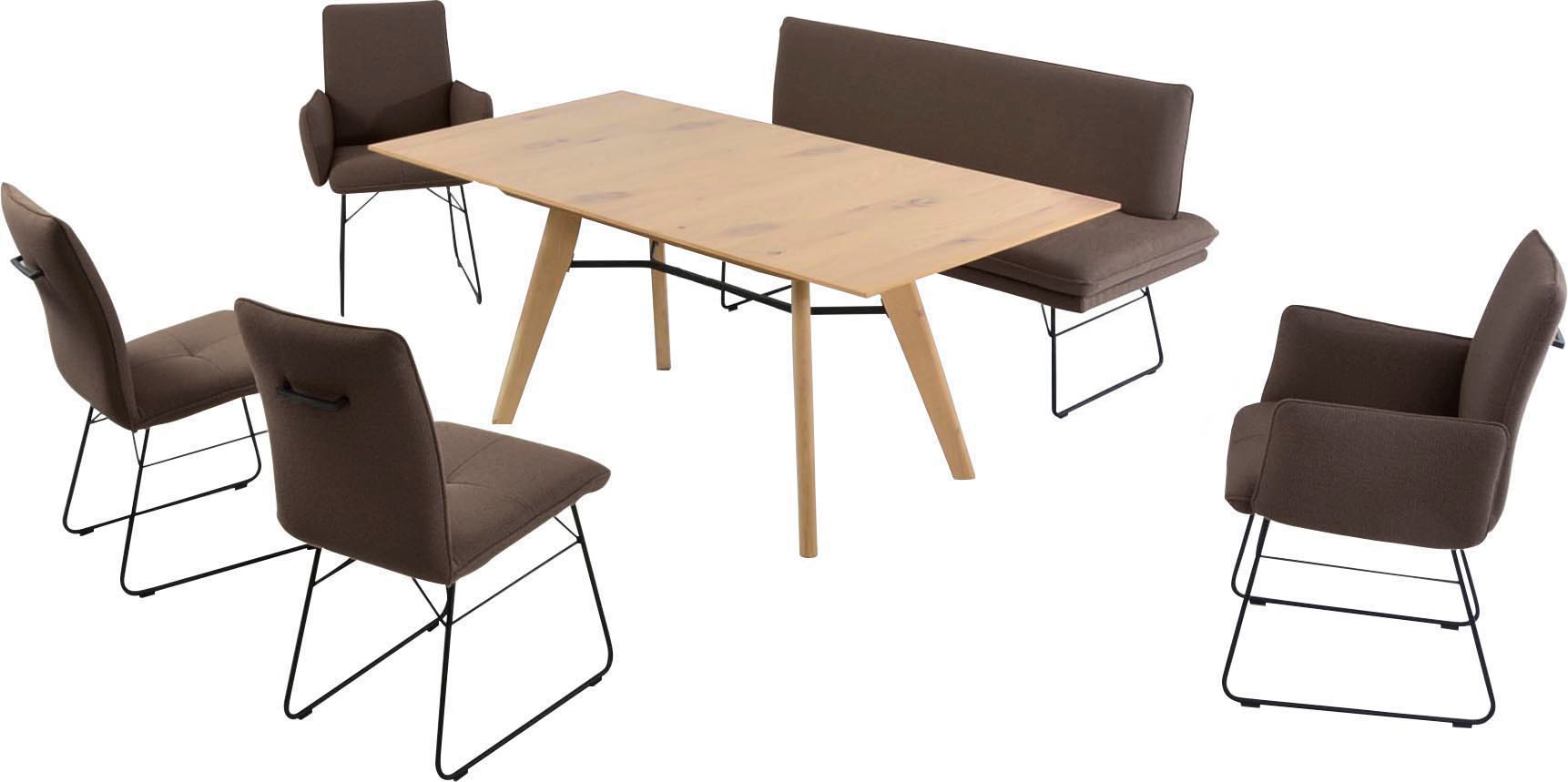K+W Komfort & Wohnen Essgruppe "Giacomo IV" 6 Stk. tlg. Polsterbank in 2 Gr günstig online kaufen