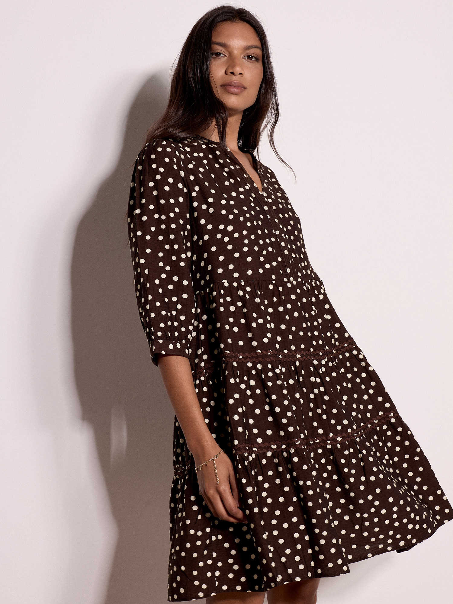 Apricot Minikleid »Mini-Kleid mit Stufenrock« und Polka