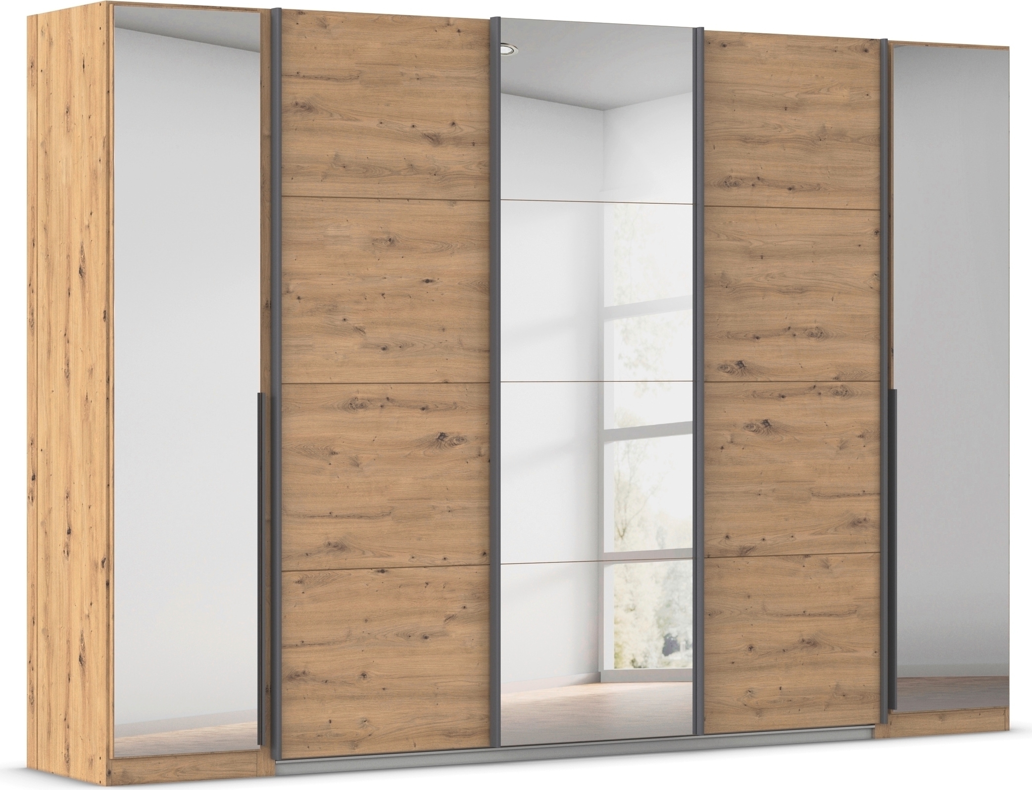 OTTO home "Dreh-/Schwebetürenschrank Kleiderschrank Familie, Agordo" (B/H/T ca. 301x210X62cm, viele Farben & auch mit Spiegeln erhältlich)