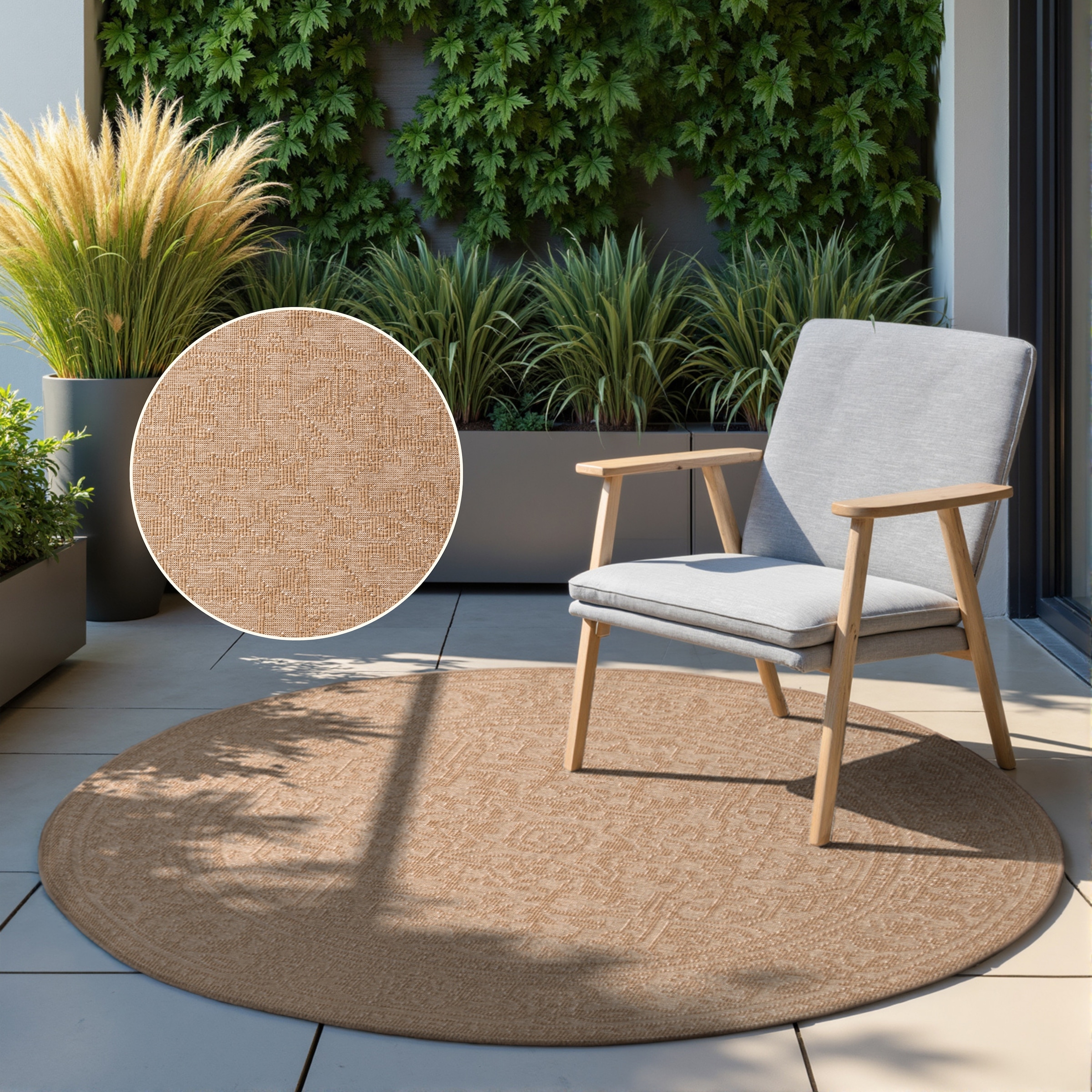 HANSE Home Outdoorteppich »Kona Wendeteppich« rund 5 mm Höhe In und Outdoor, Flachgewebe, wetterfest, pflegeleicht, robust