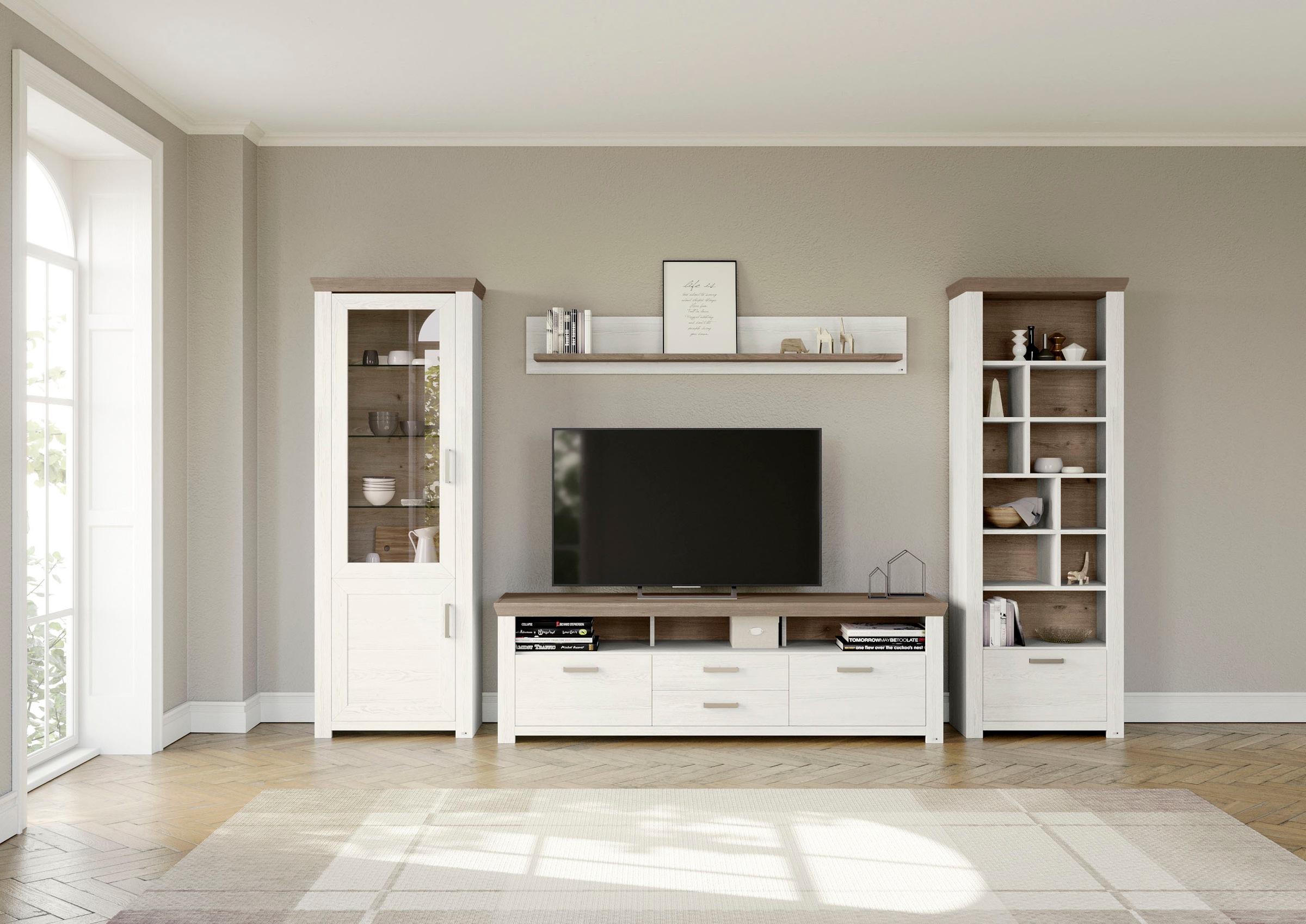 set one by Musterring Wohnwand "York" 4 Stk. tlg. Kombination 03, in 3 Farb günstig online kaufen