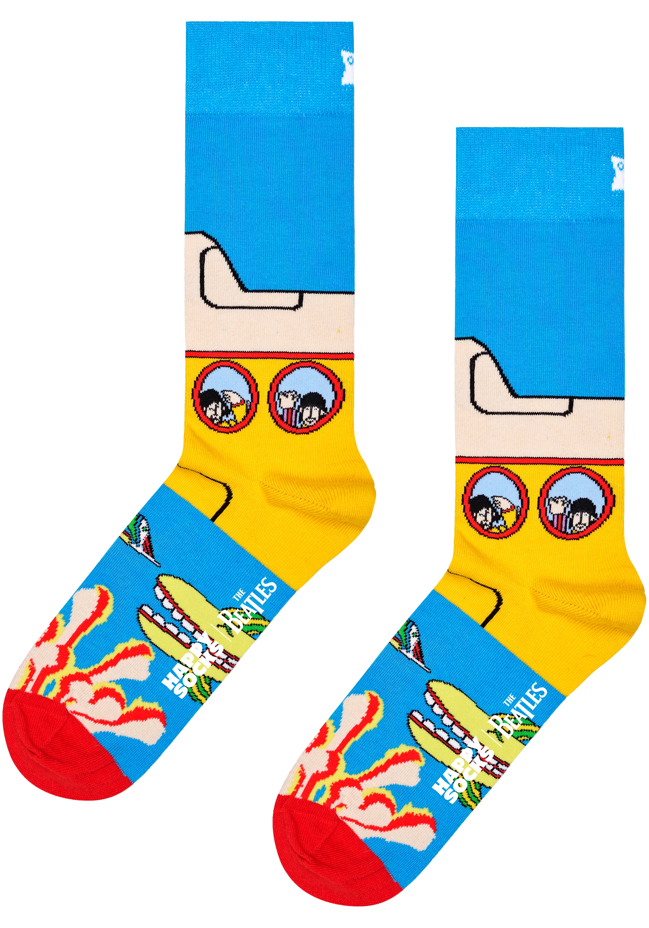 Happy Socks Langsocken, (Box, 3er-Pack), mit bunten Beatles-Motiven