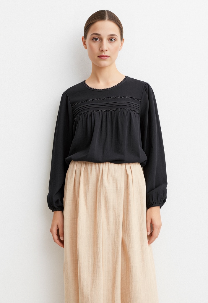 Vero Moda Langarmbluse "VMDEBBIE LS PLEAT TOP WVN GA NOOS" günstig online kaufen