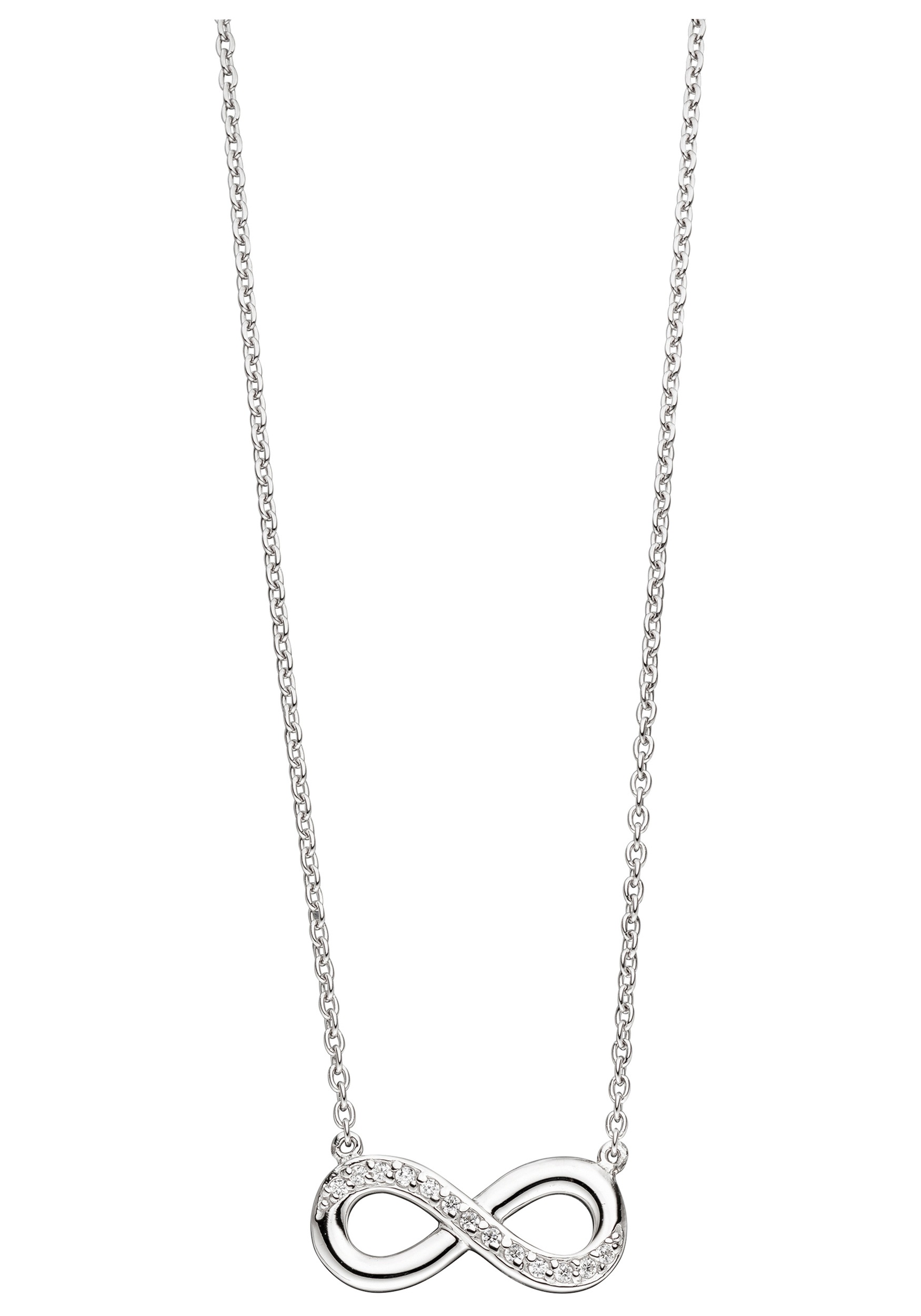 JOBO Kette mit Anhänger »Unendlichkeit«, 925 Silber mit 13 Zirkonia 41 cm