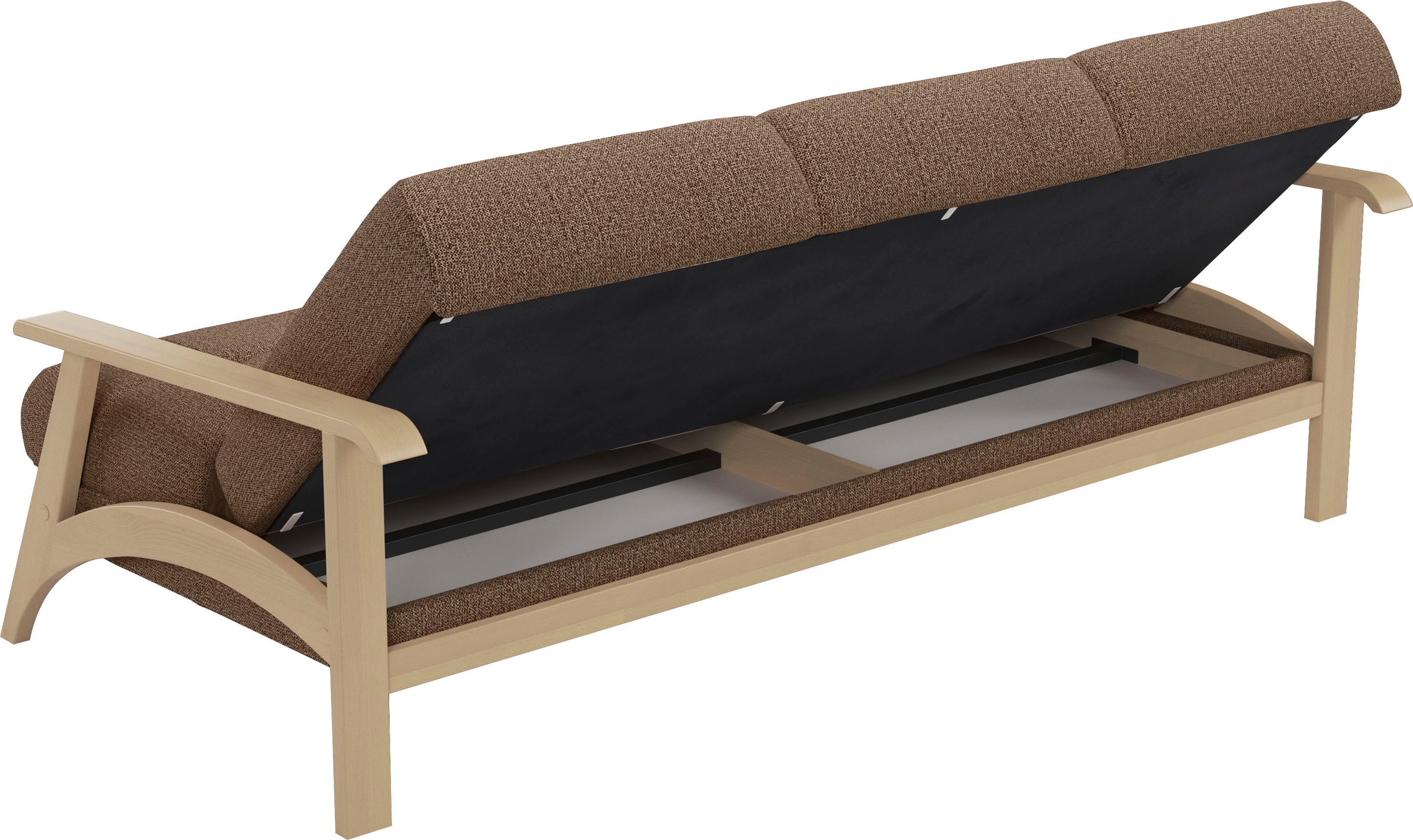 sit&more 3-Sitzer »Billund«, Armlehnen aus Buchenholz in natur, verschiedene Bezüge und Farben