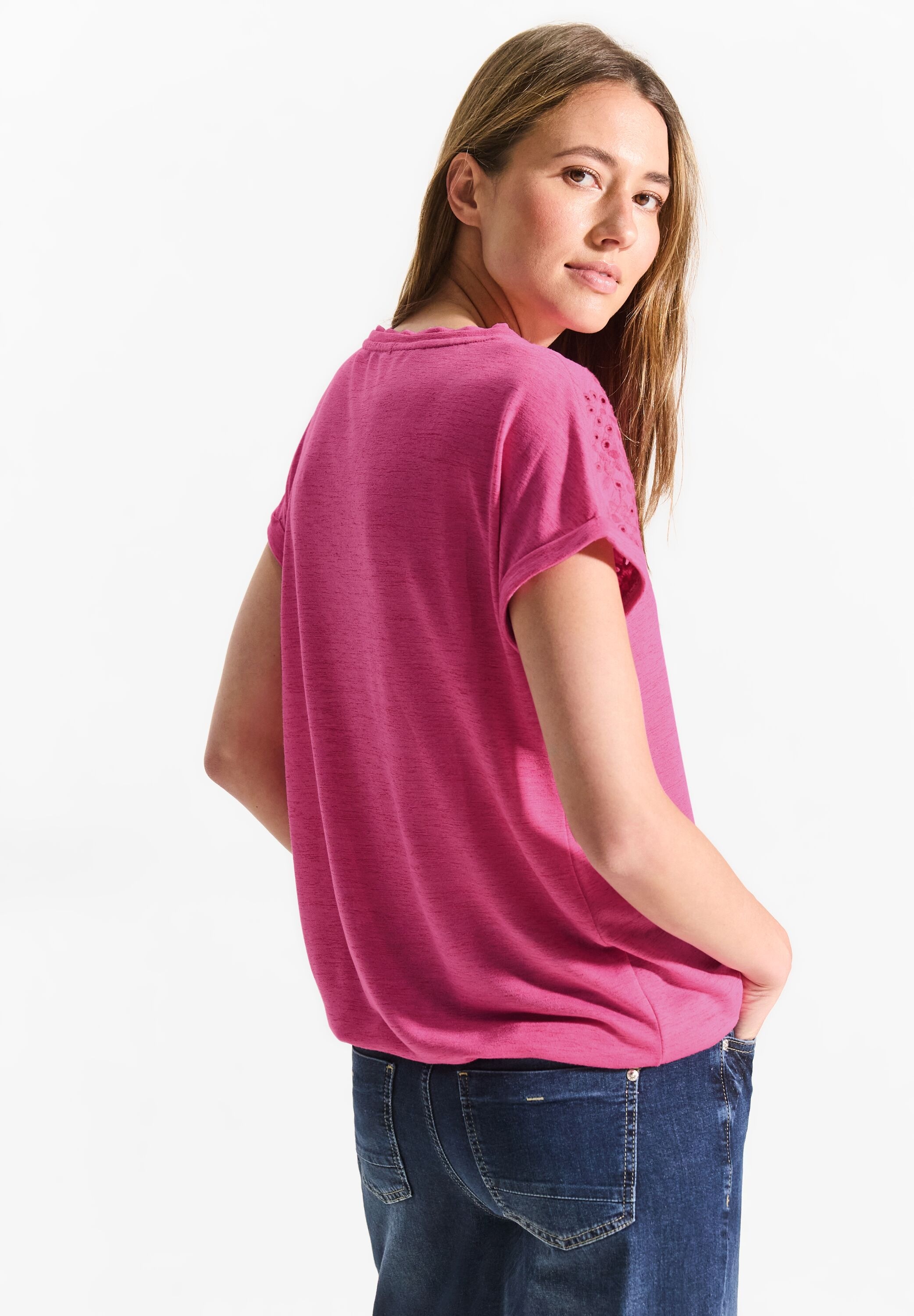 Cecil T-Shirt, mit Lochstickerei