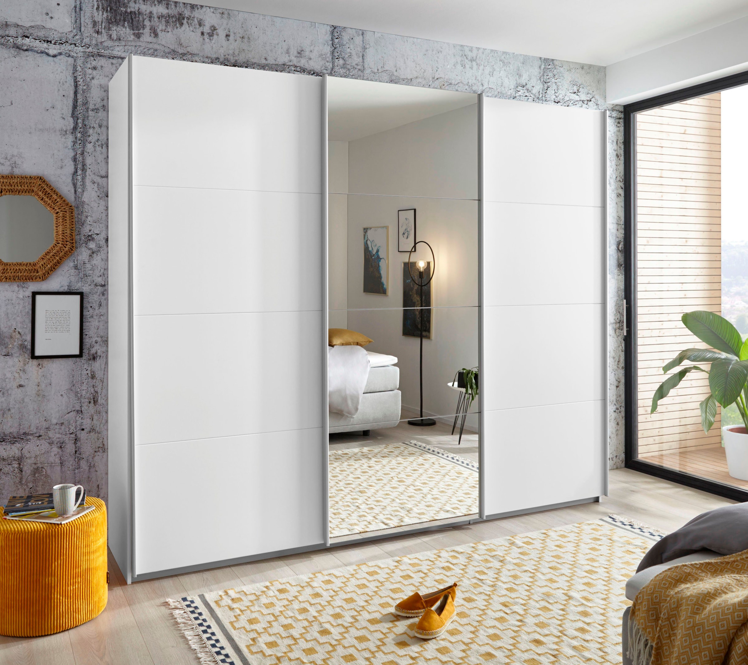 rauch Schwebetürenschrank »Kleiderschrank Schrank Garderobe Wäscheschrank TOMA« inkl. Regaleinsatz sowie zusätzlichen Einlegeböden MADE IN GERMANY