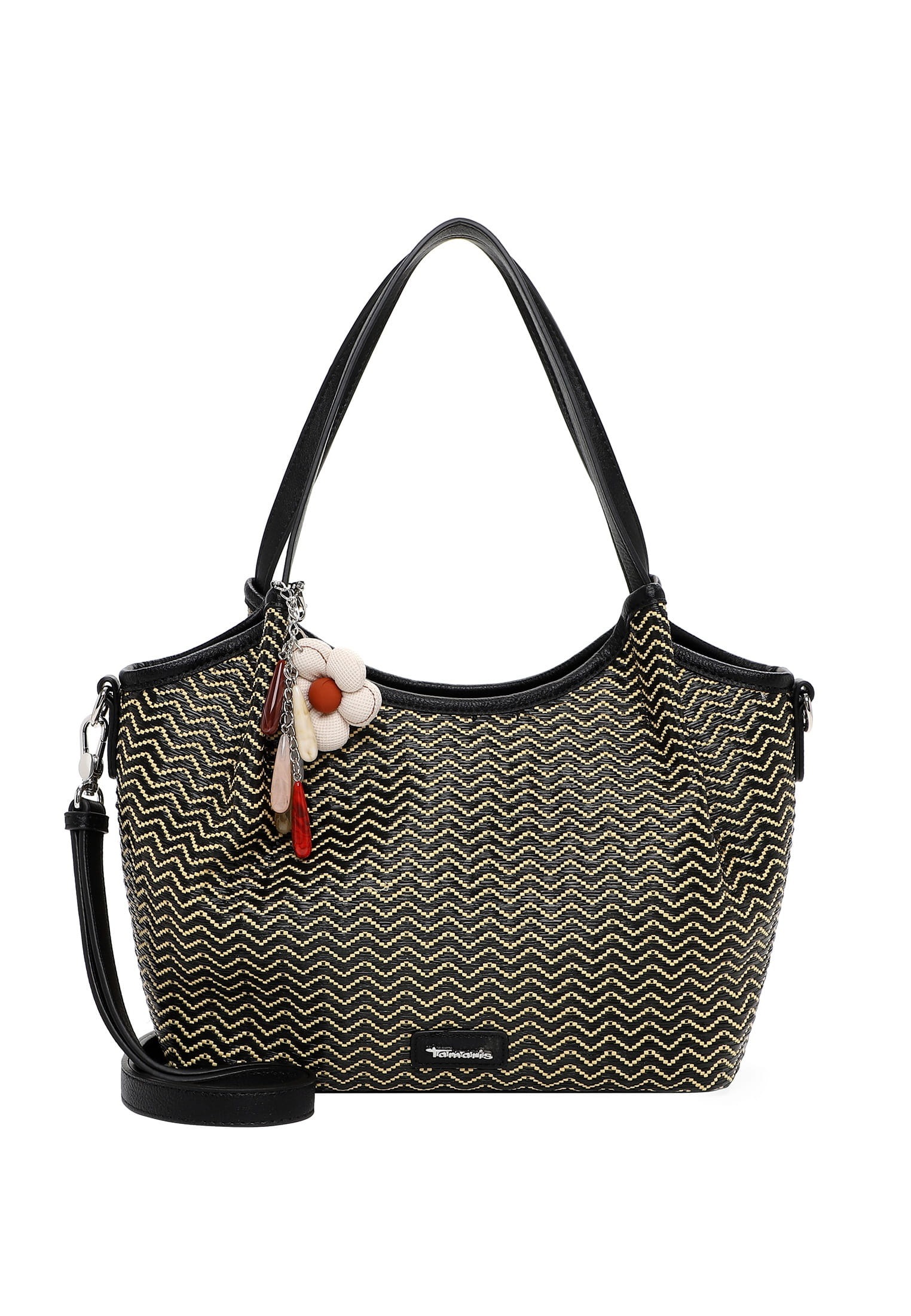 Shopper TAMARIS "Shopper TAS Konstantina", Damen, Gr. B/H/T: 36cm x 16cm x 10cm 0, schwarz (schwarz 100), Polypropylen, Taschen Shopper