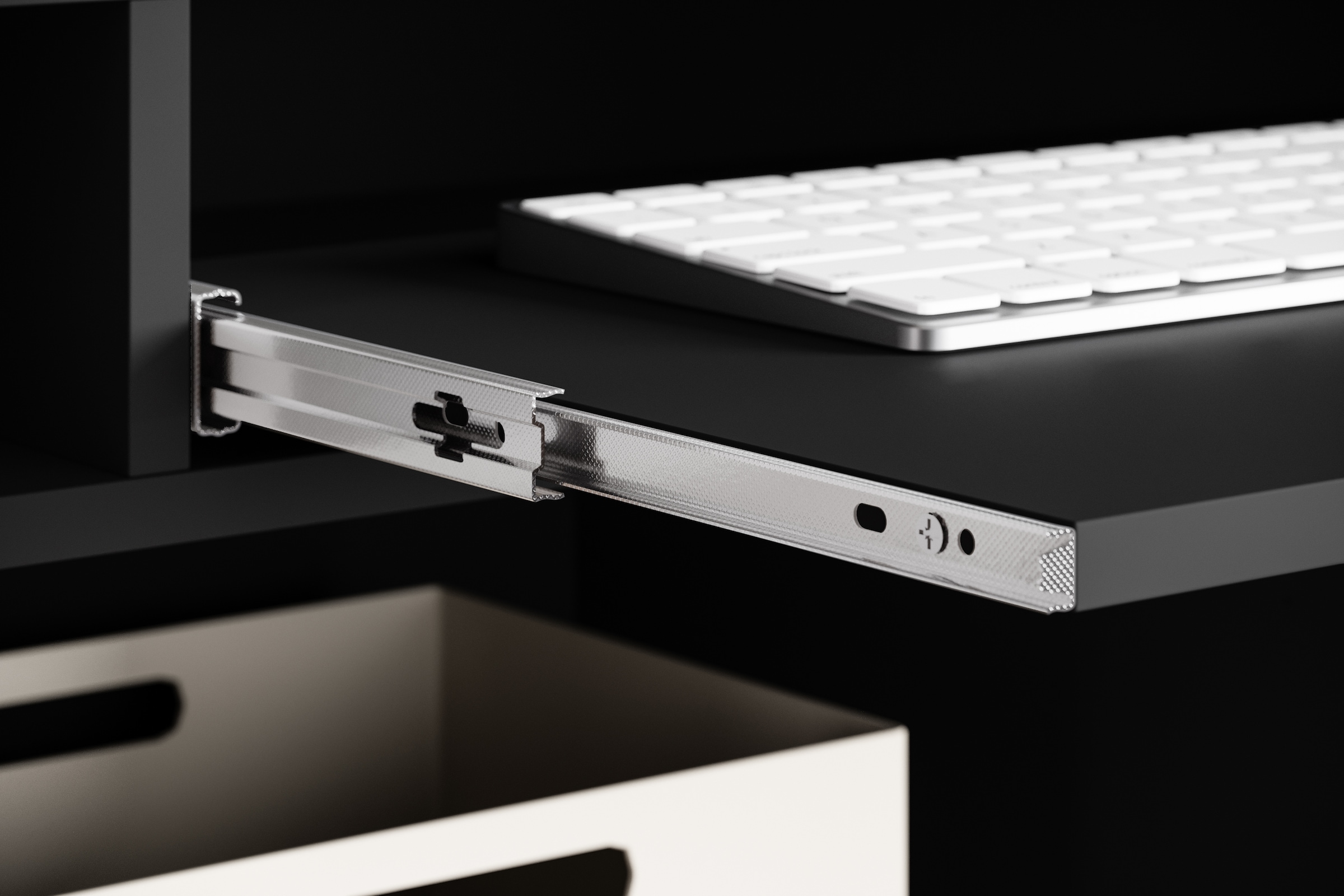 INOSIGN PC-Schrank »Kenia, Sekretär, Home Office«, (1 St.), Mit Push-to-open, Tastaturauszug und praktischem Stauraum